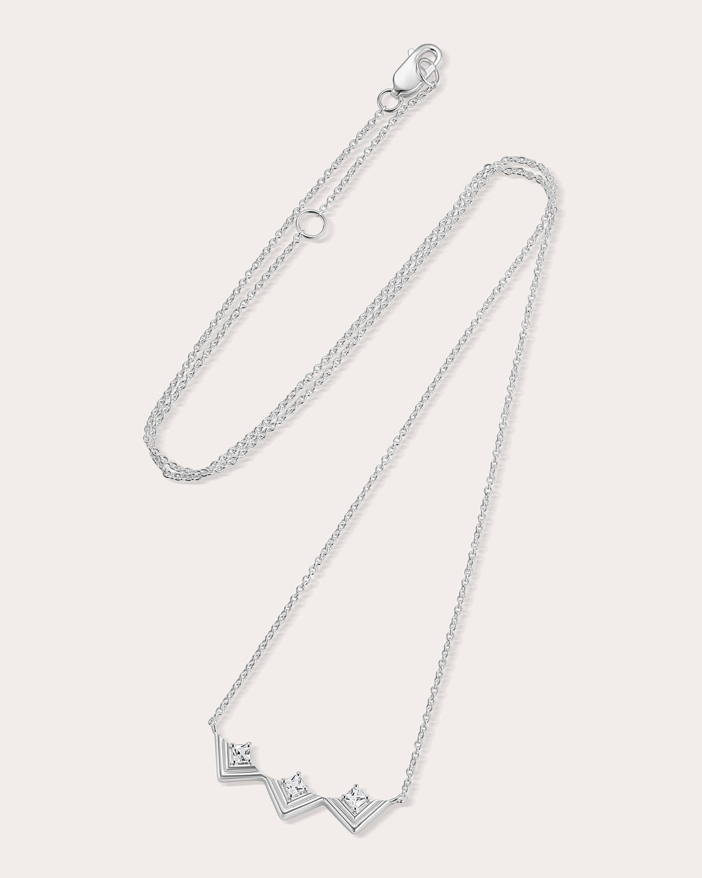 White Sapphire Revival Frame Pendant Necklace