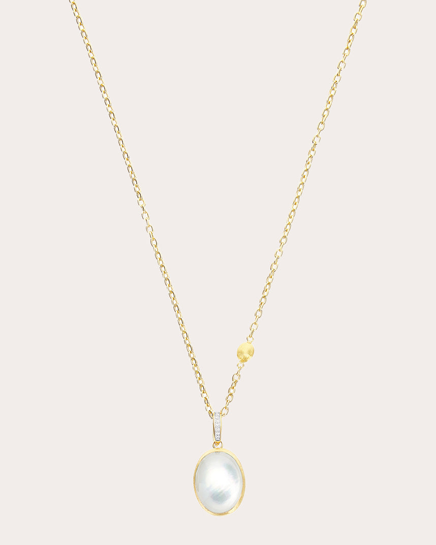 Diamond & Mother of Pearl 18k Gold Medium Dolce Vita Pendant