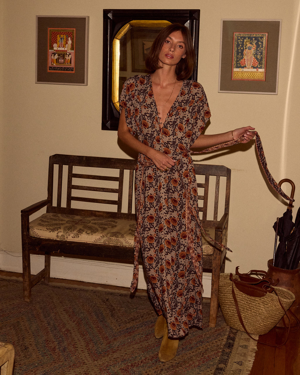 Monica Floral V-Neck Maxi Dress