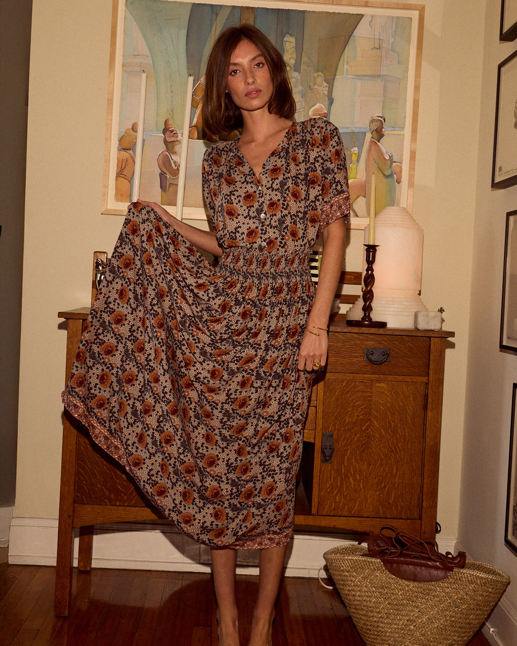 Bella Floral Smocked Maxi Skirt