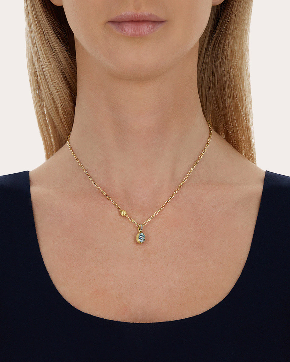 Blue Topaz Pavé Small Anice Boules Charm