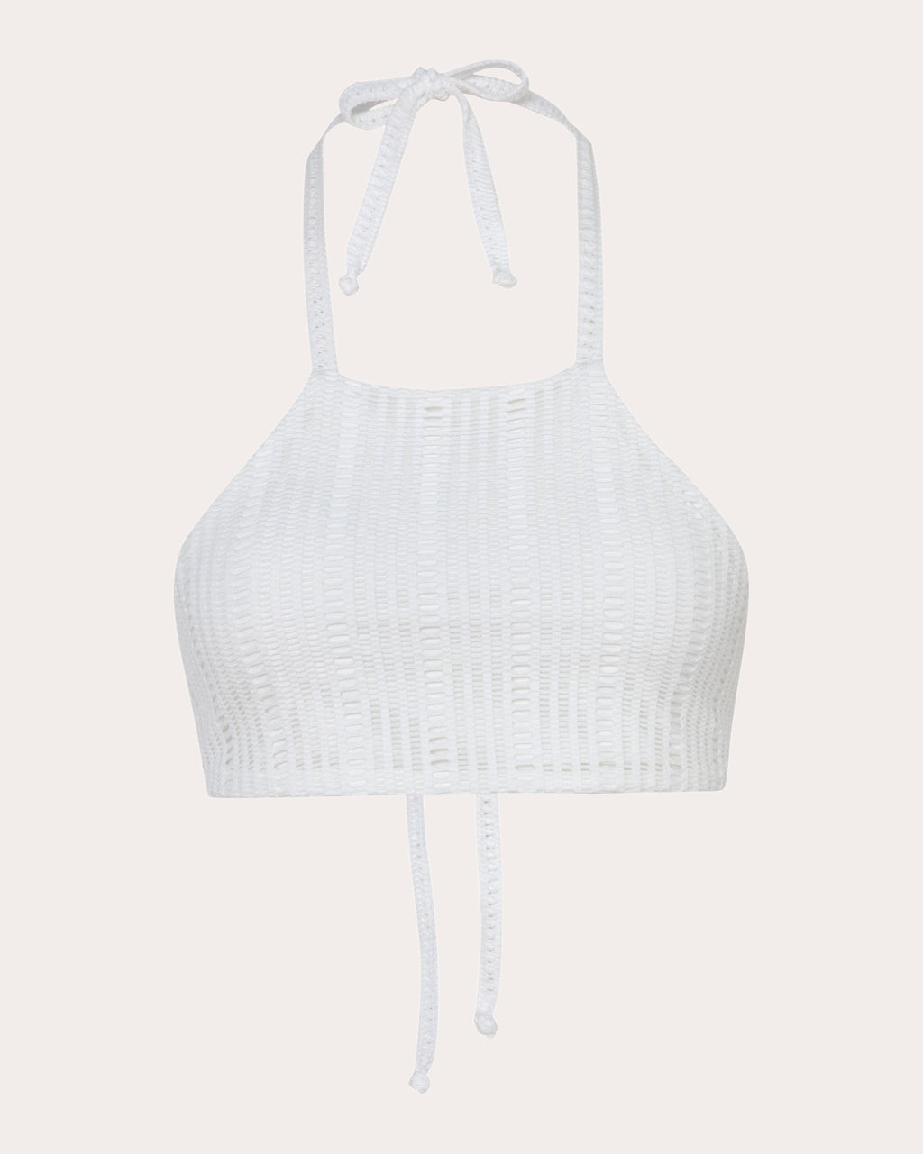 Paradis Geometric Mesh Halter Bikini Top