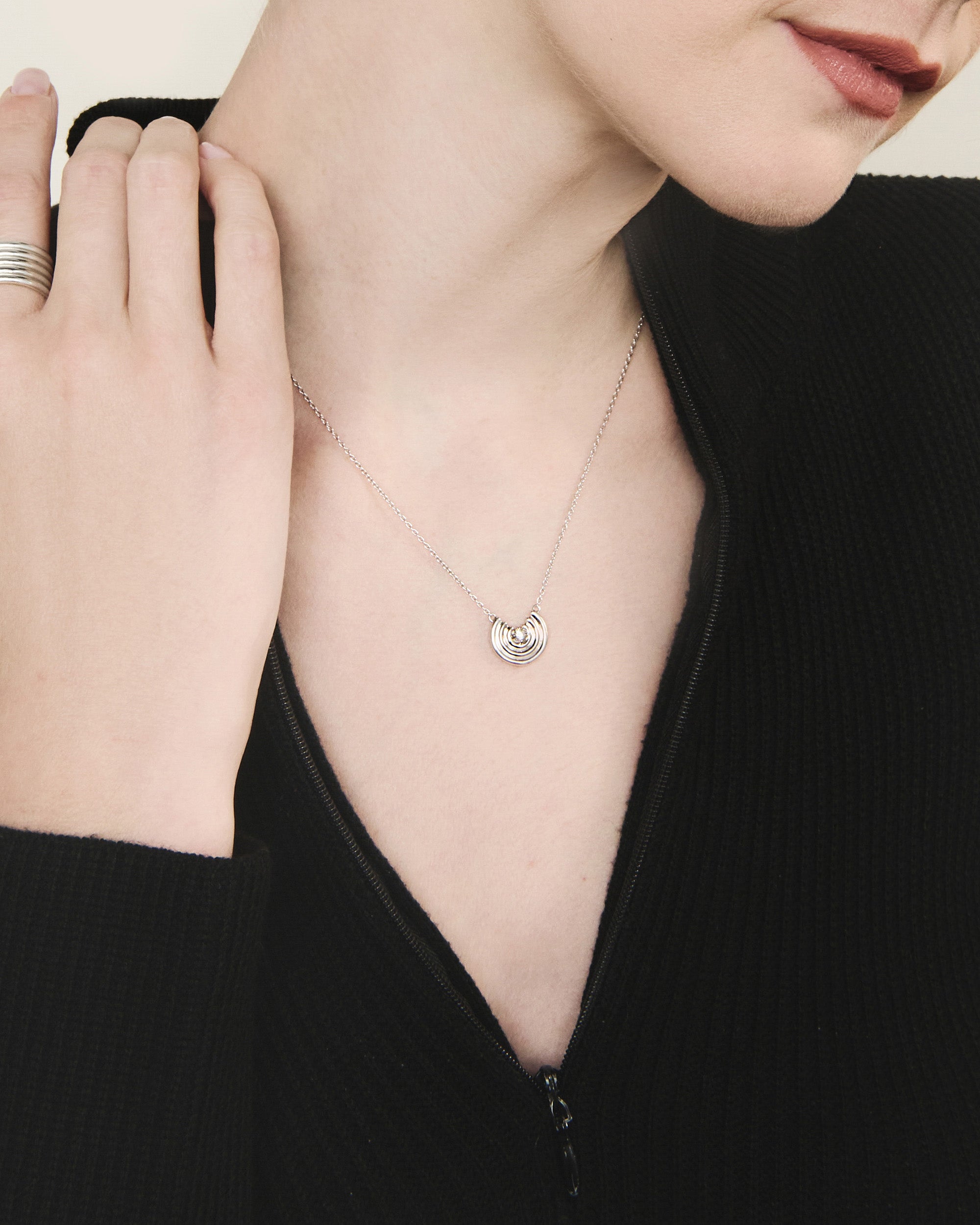 White Sapphire Petite Revival Pendant Necklace