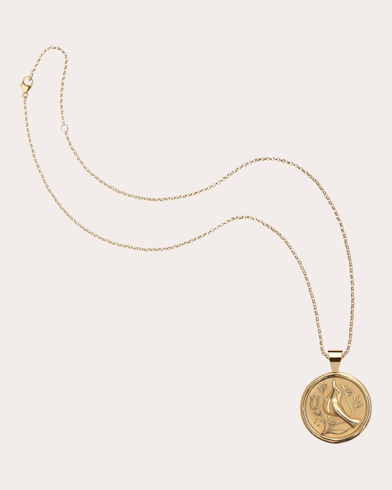PEACE Small Coin Pendant Necklace
