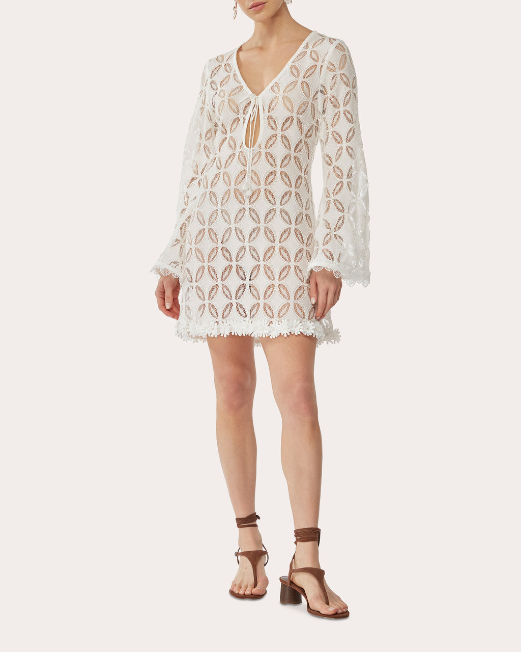 Positana Geometric Lace Tunic Dress