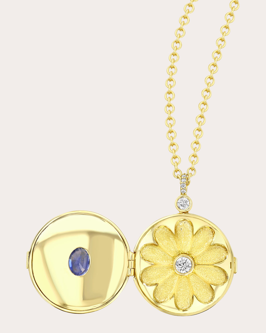 Sapphire & Diamond Prisma Locket Necklace
