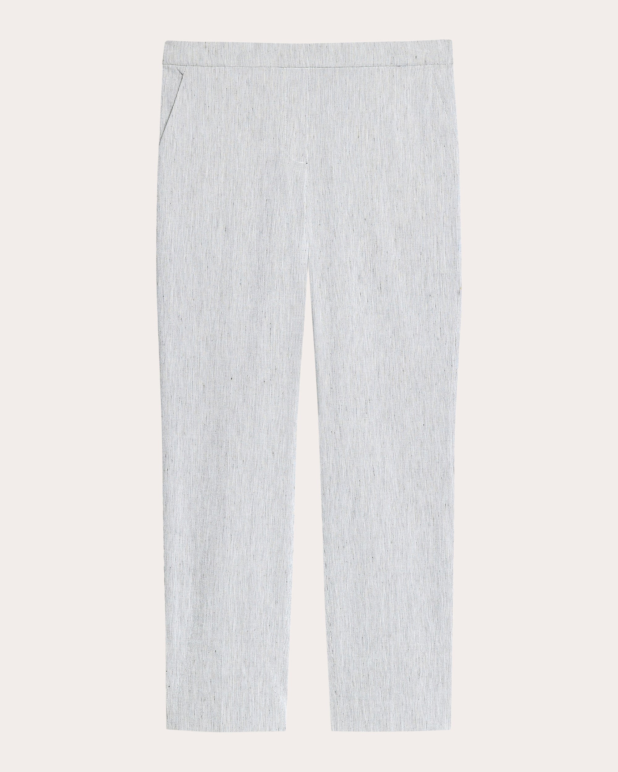 Treeca Textured Linen Cropped Pull-On Pants