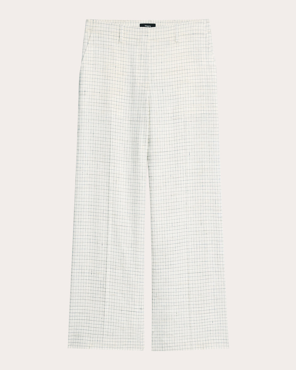 Check Linen-Blend Classic Relaxed Trousers