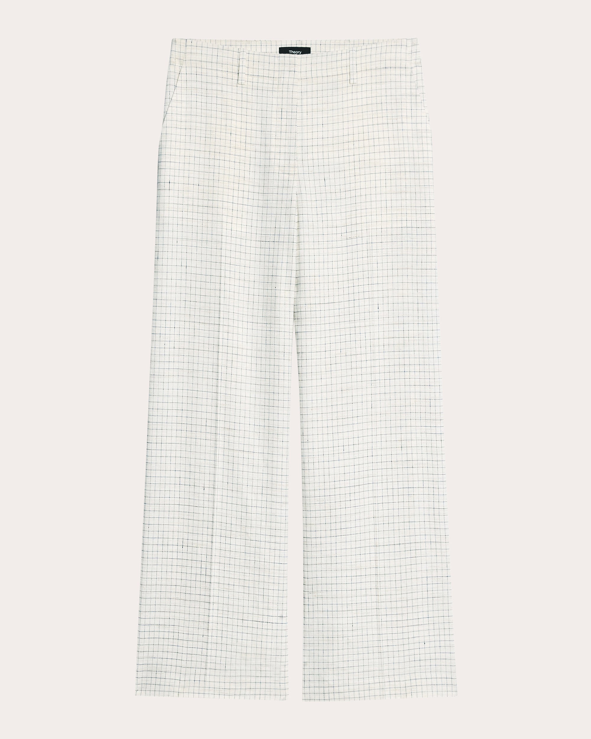 Check Linen-Blend Classic Relaxed Trousers