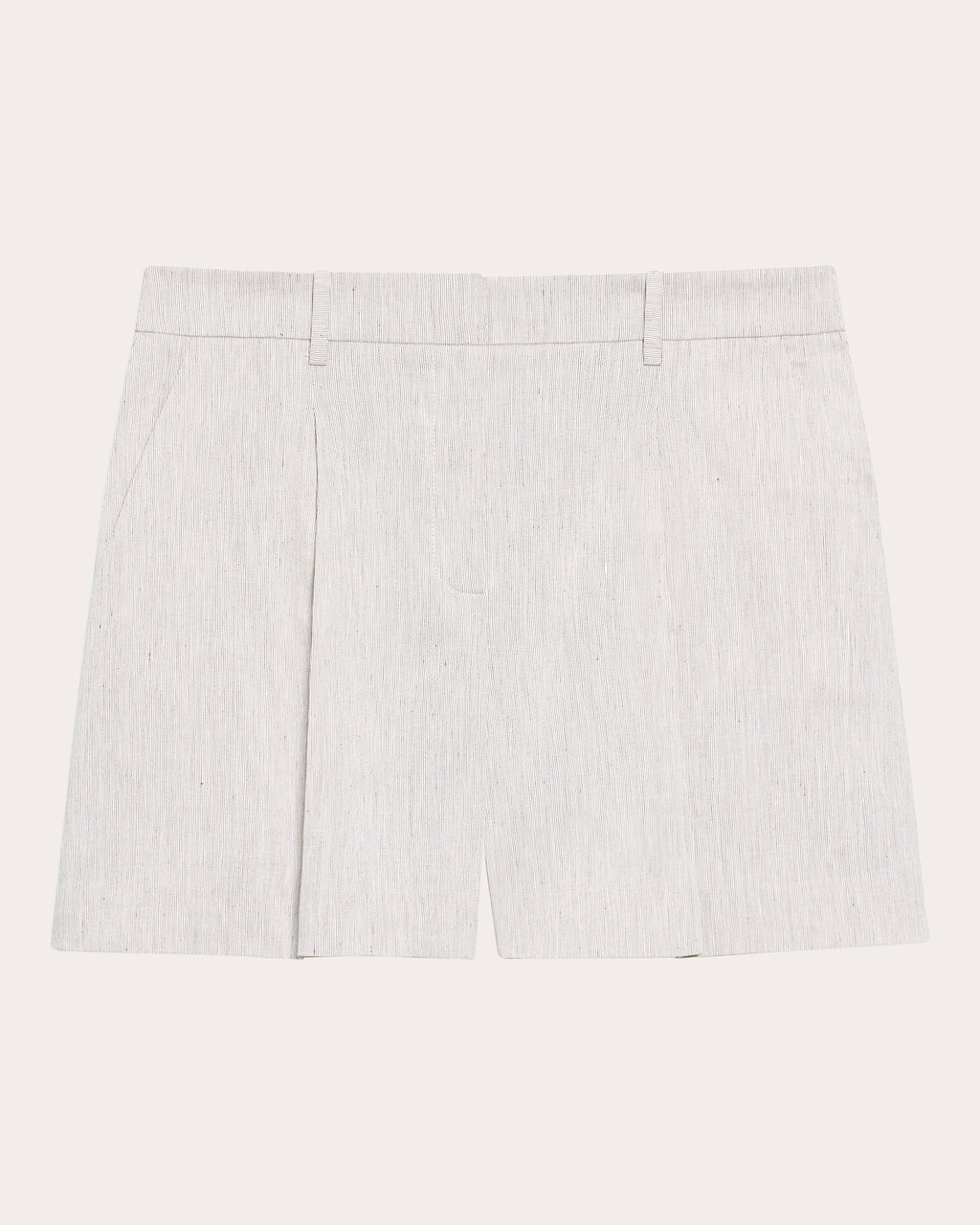 Textured Linen Pleated Shorts
