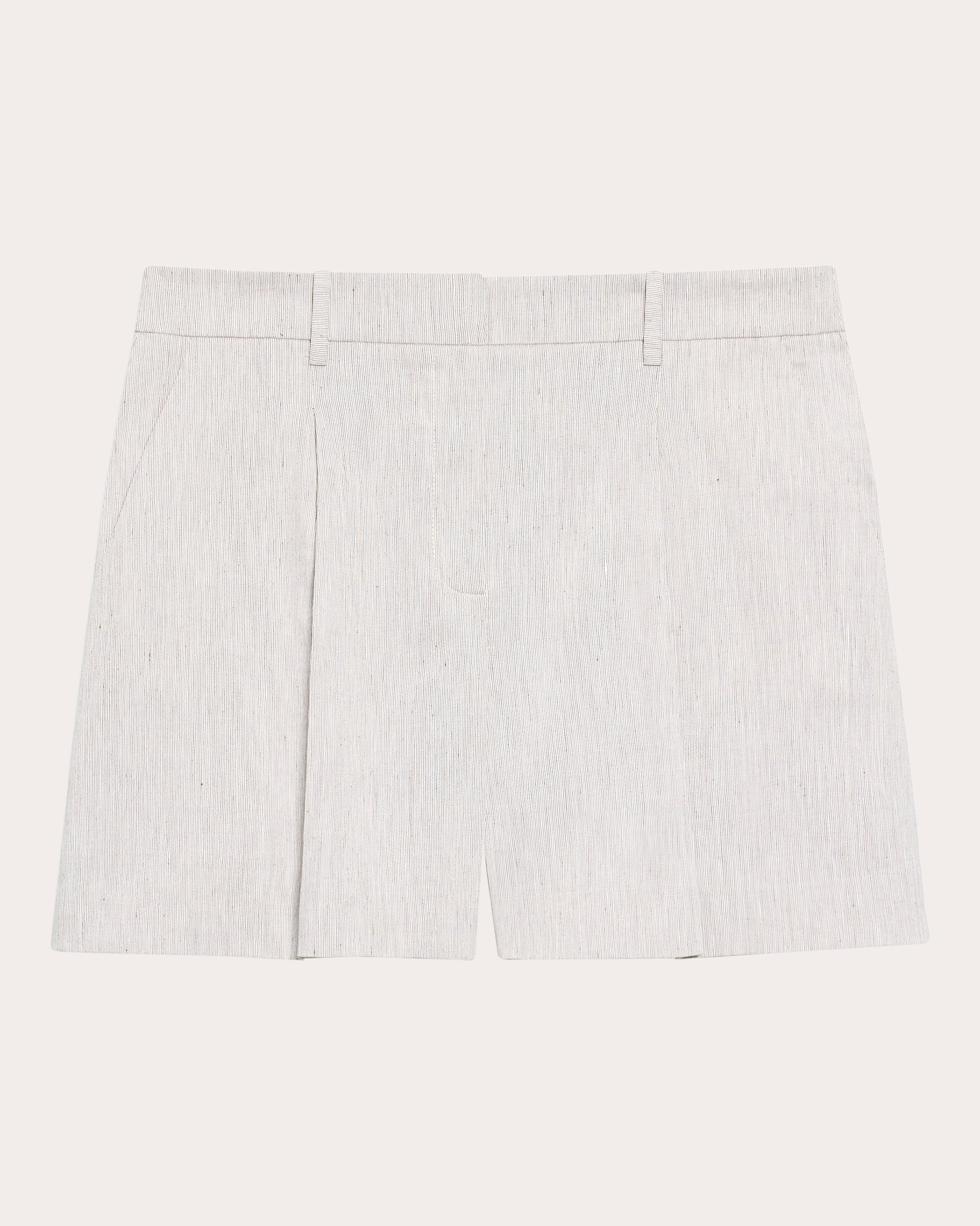Textured Linen Pleated Shorts