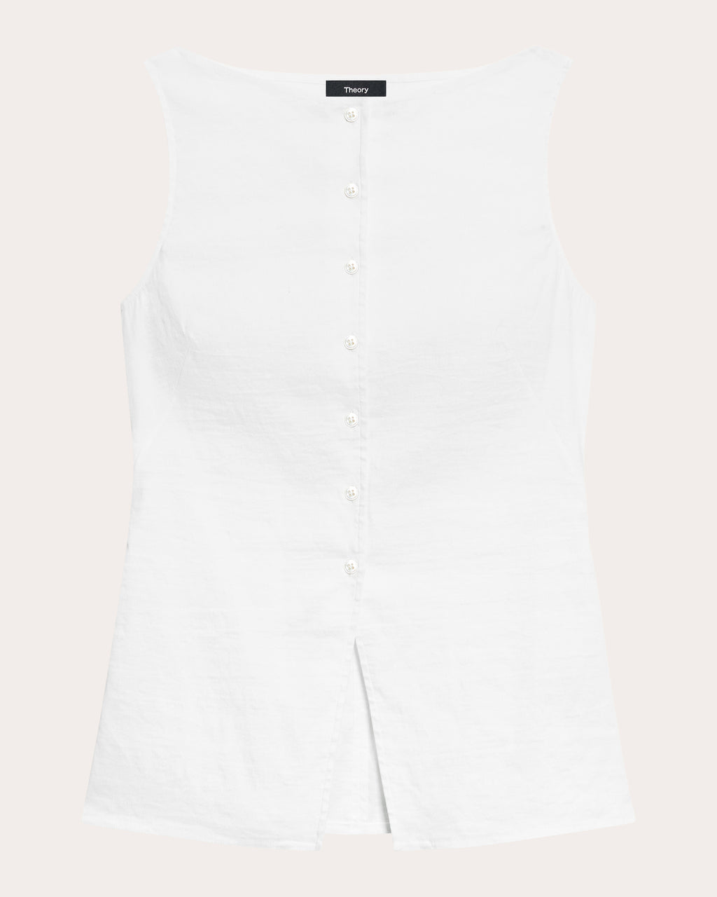Linen-Blend Boatneck Cutaway Vest Top
