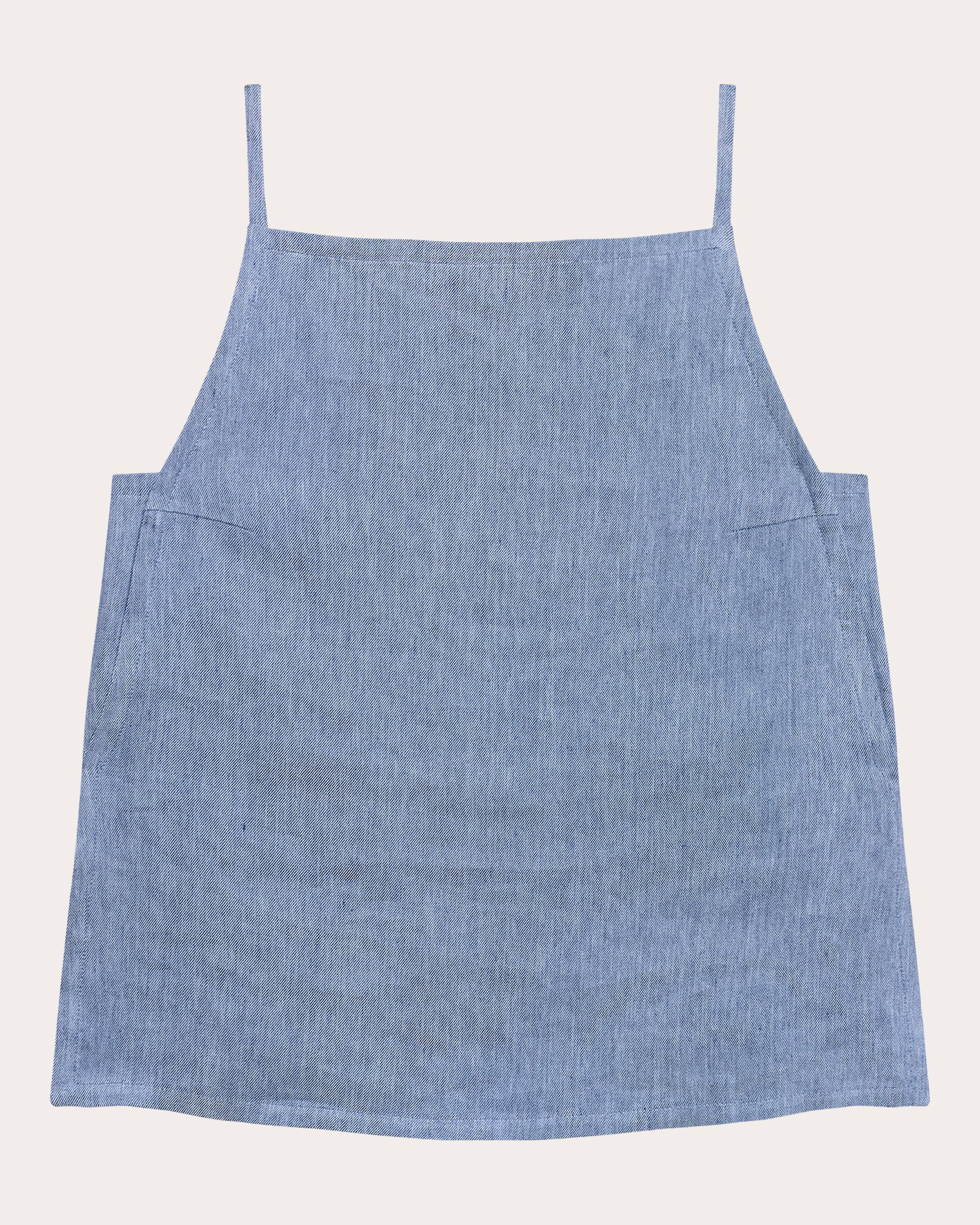 Fluid Linen Square Neck Apron Top