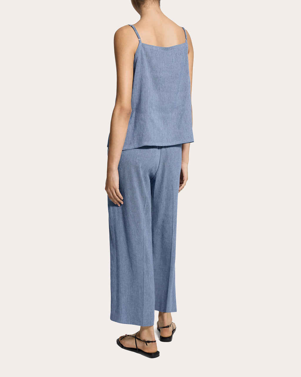 Fluid Linen Square Neck Apron Top