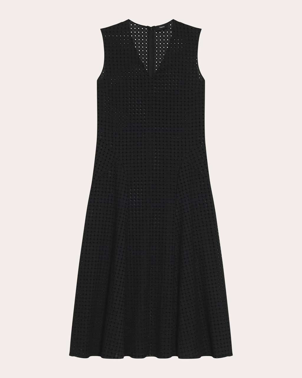 Embroidered Eyelet Cotton Easy Flare Midi Dress