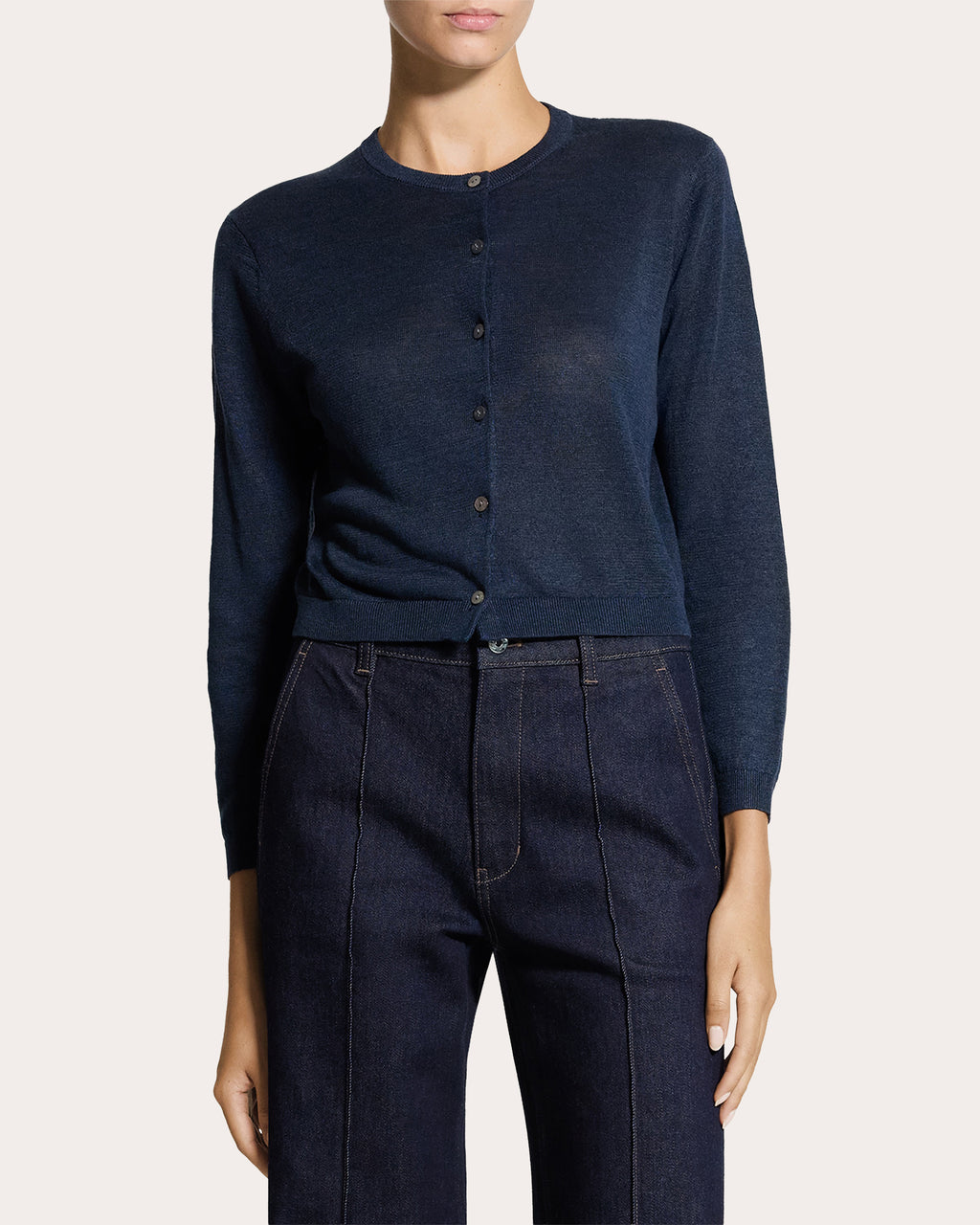 Linen Knit Cropped Cardigan