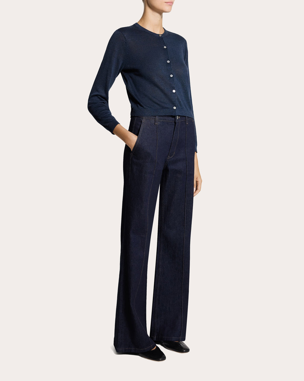 Linen Knit Cropped Cardigan