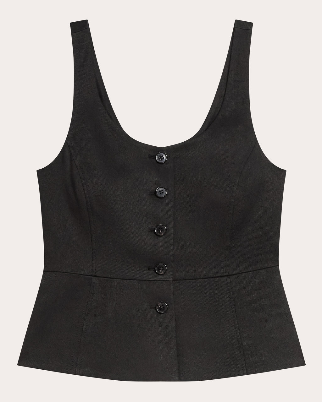 Linen Twill Peplum Vest