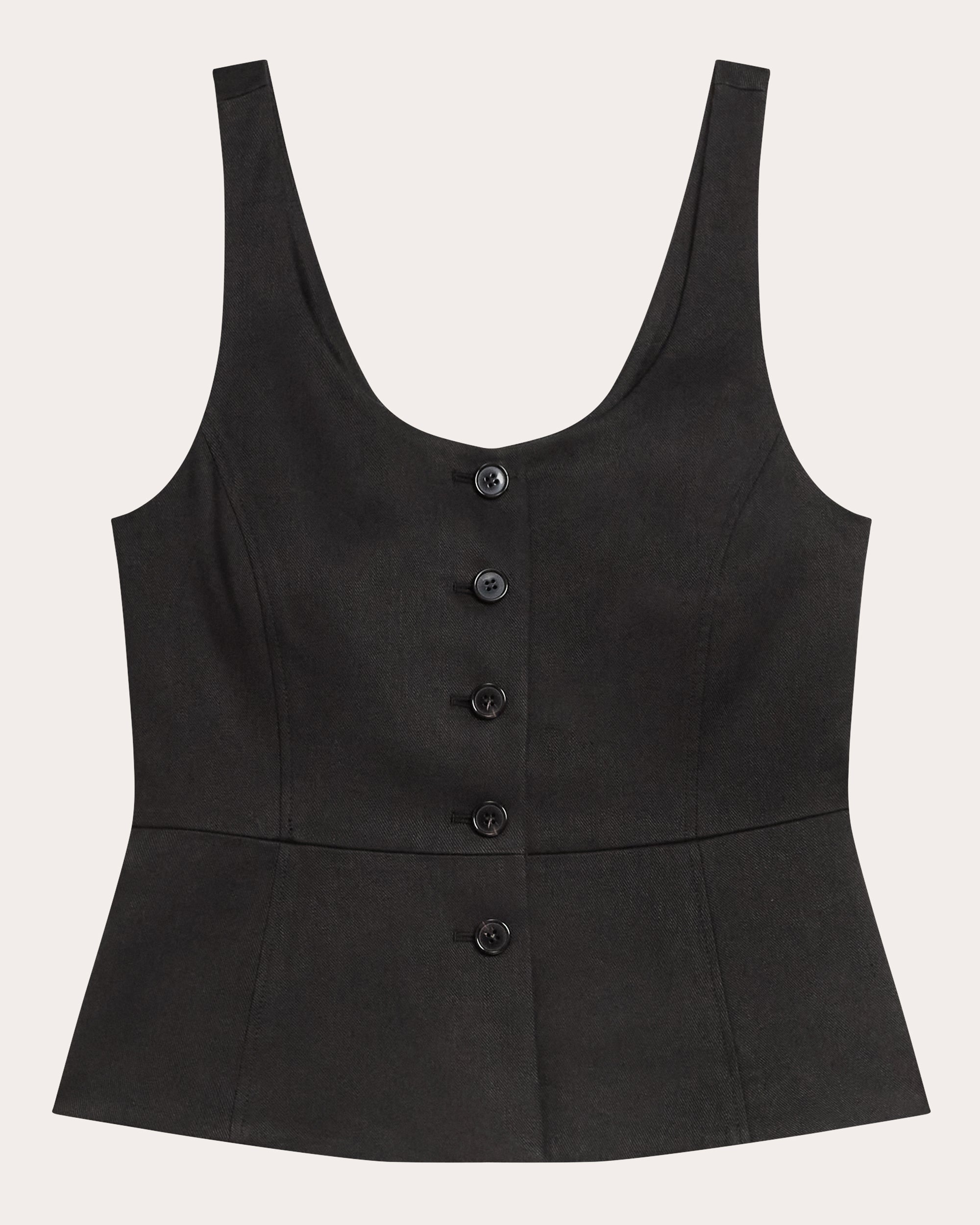 Linen Twill Peplum Vest