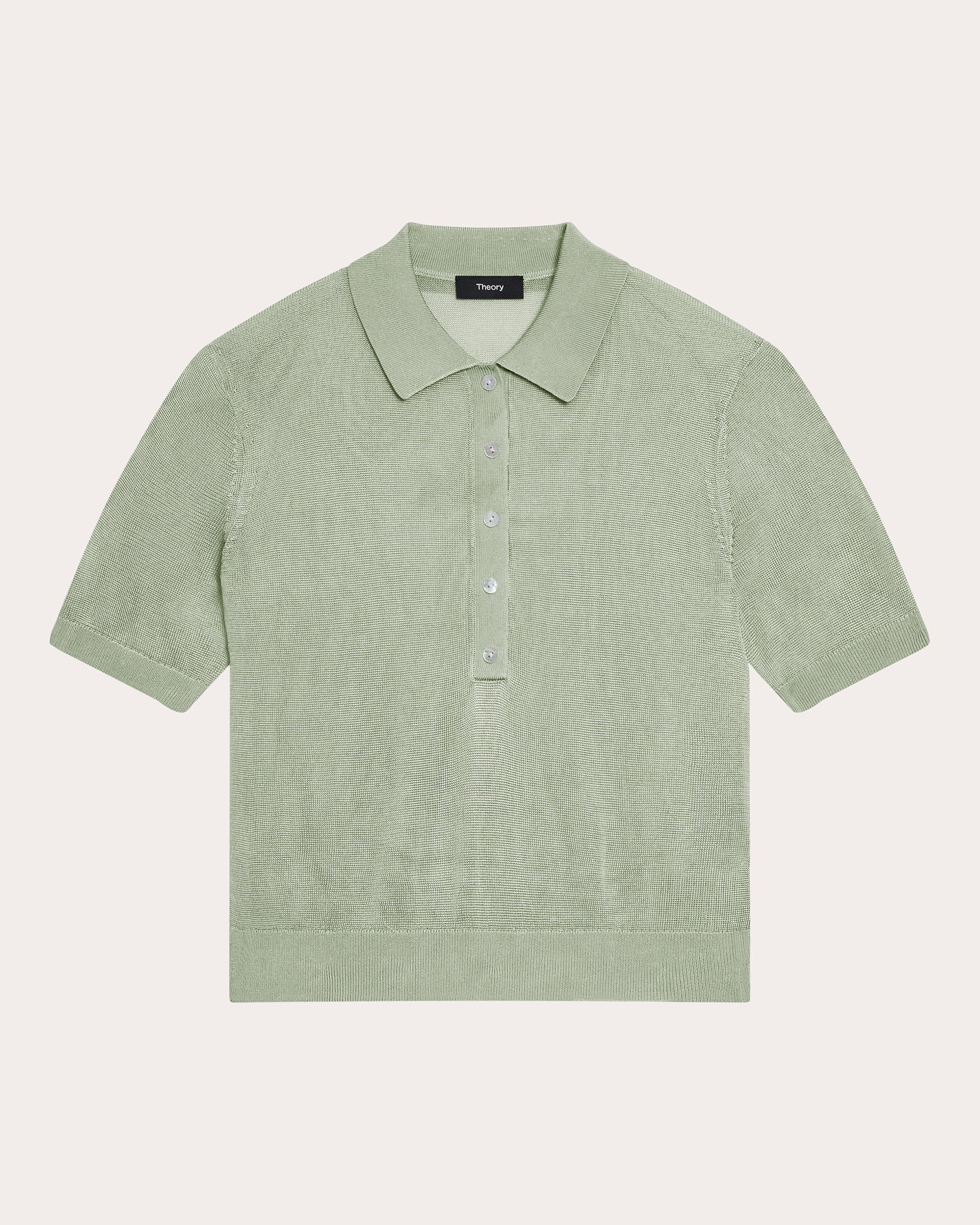 Sheer Lustrous Knit Polo