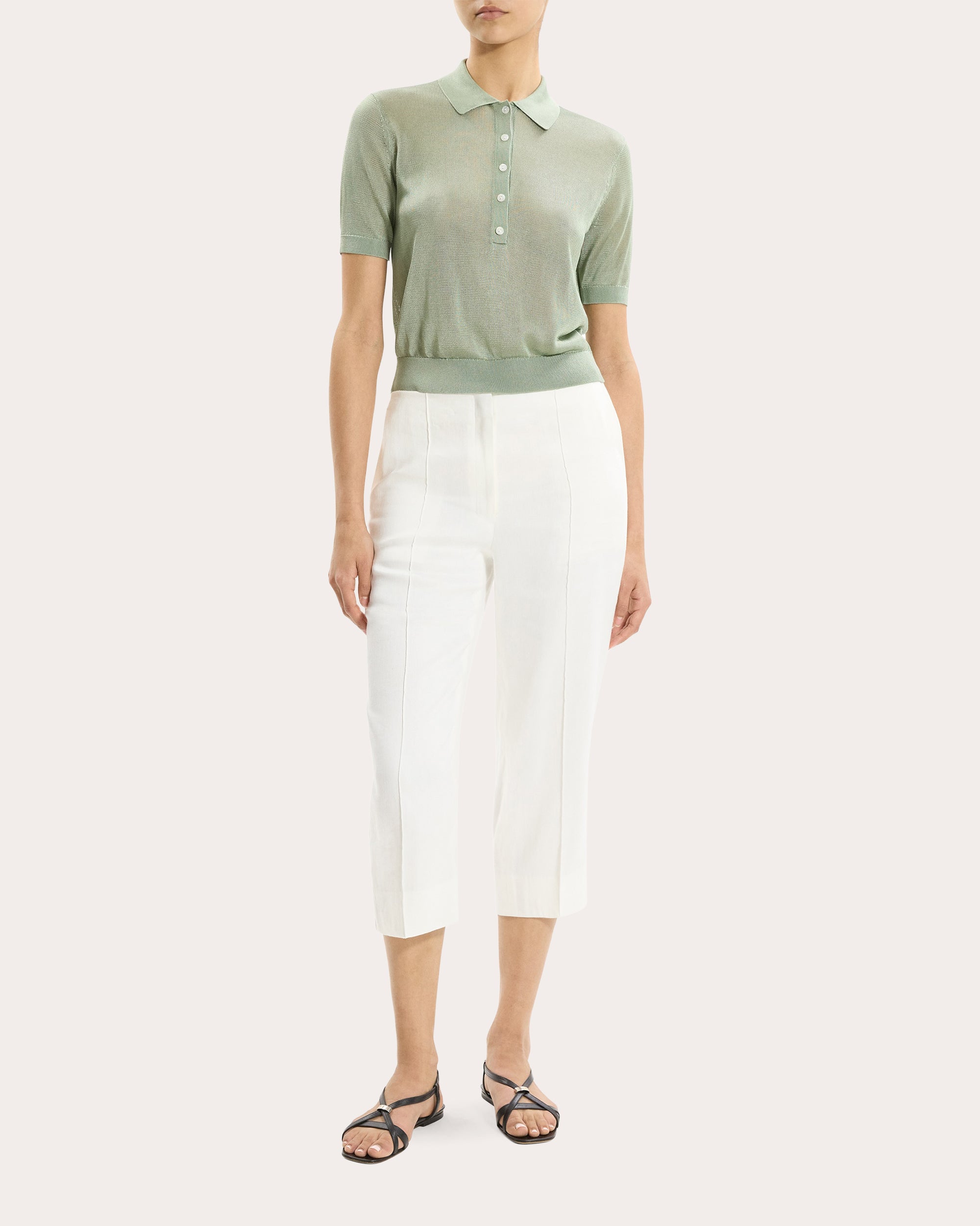 Sheer Lustrous Knit Polo