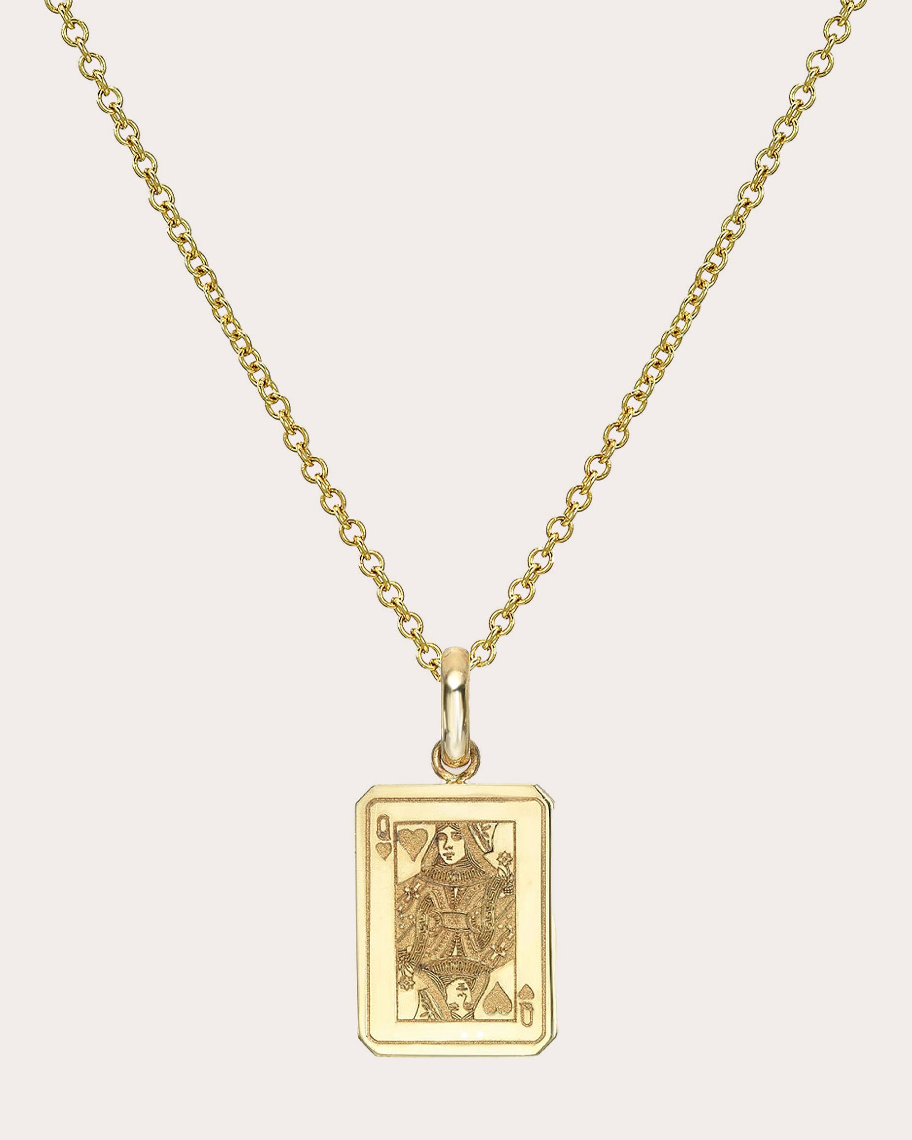 Queen of Hearts 14K Gold Pendant Necklace