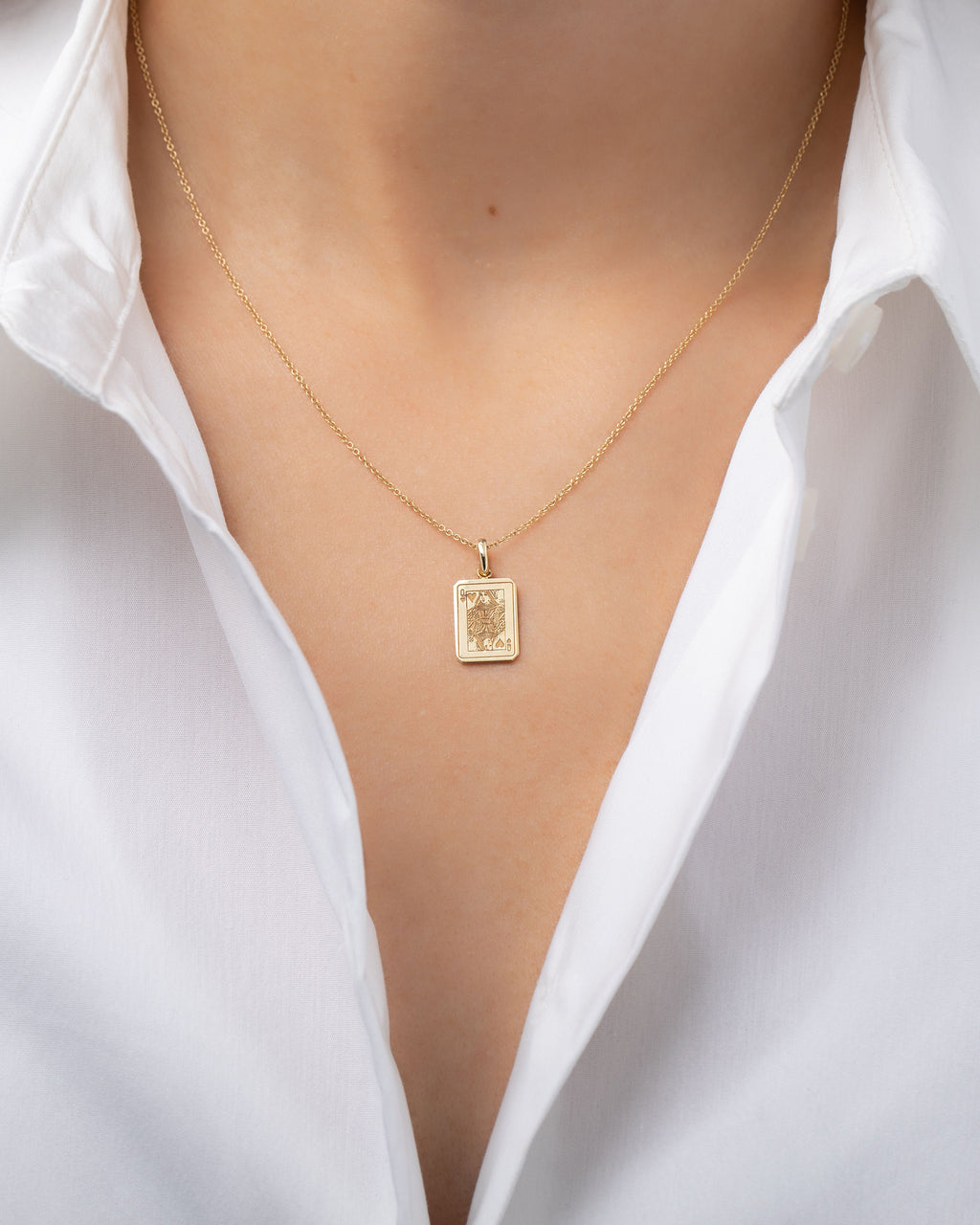 Queen of Hearts 14K Gold Pendant Necklace