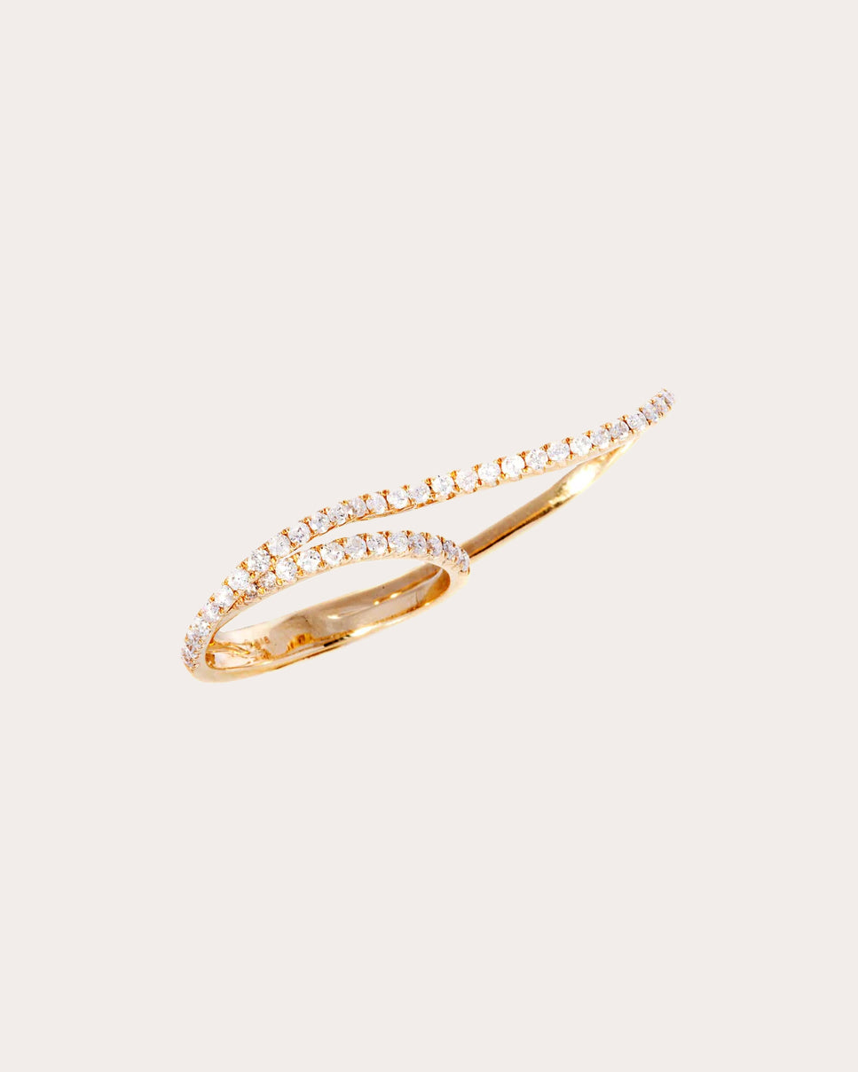 Diamond & 18k Gold Mega Swirl Double Dynamite Ring