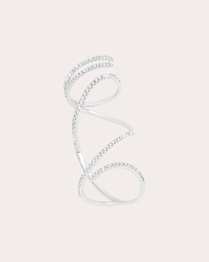 Diamond & 14k White Gold Mega Swirl Ring