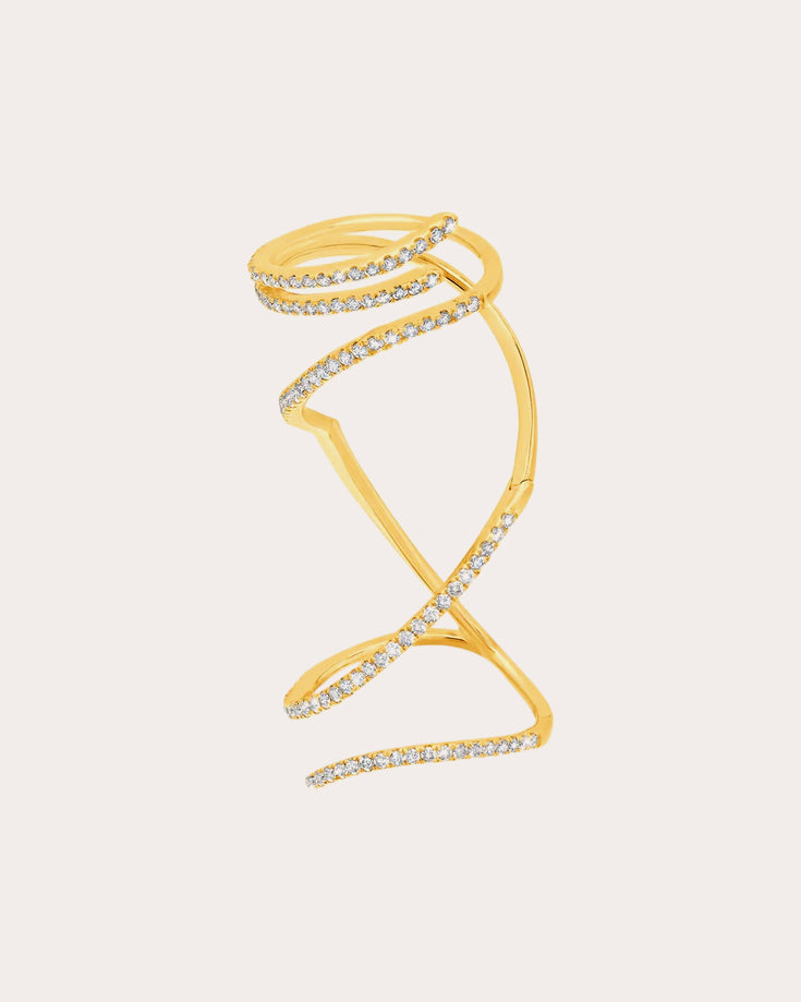 Diamond & 14k Gold Mega Swirl Ring