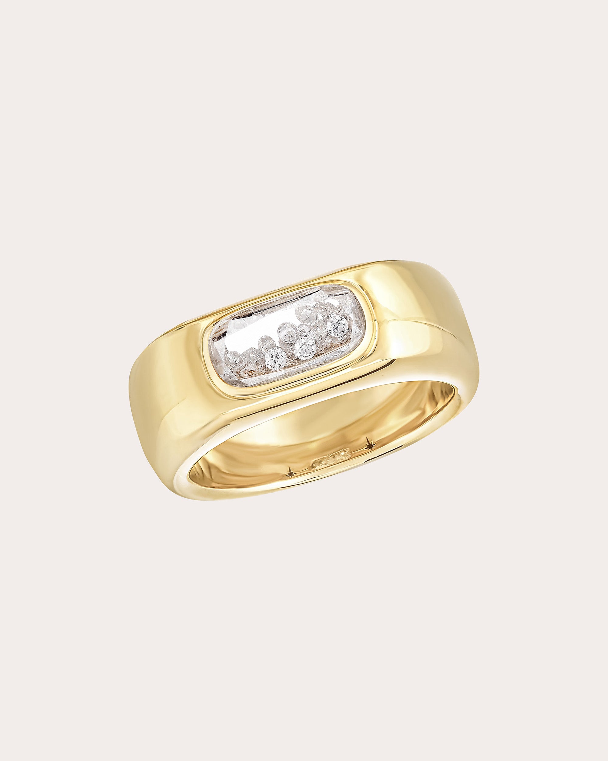 Diamond & 18k Gold Dalila Shaker Cigar Band Ring
