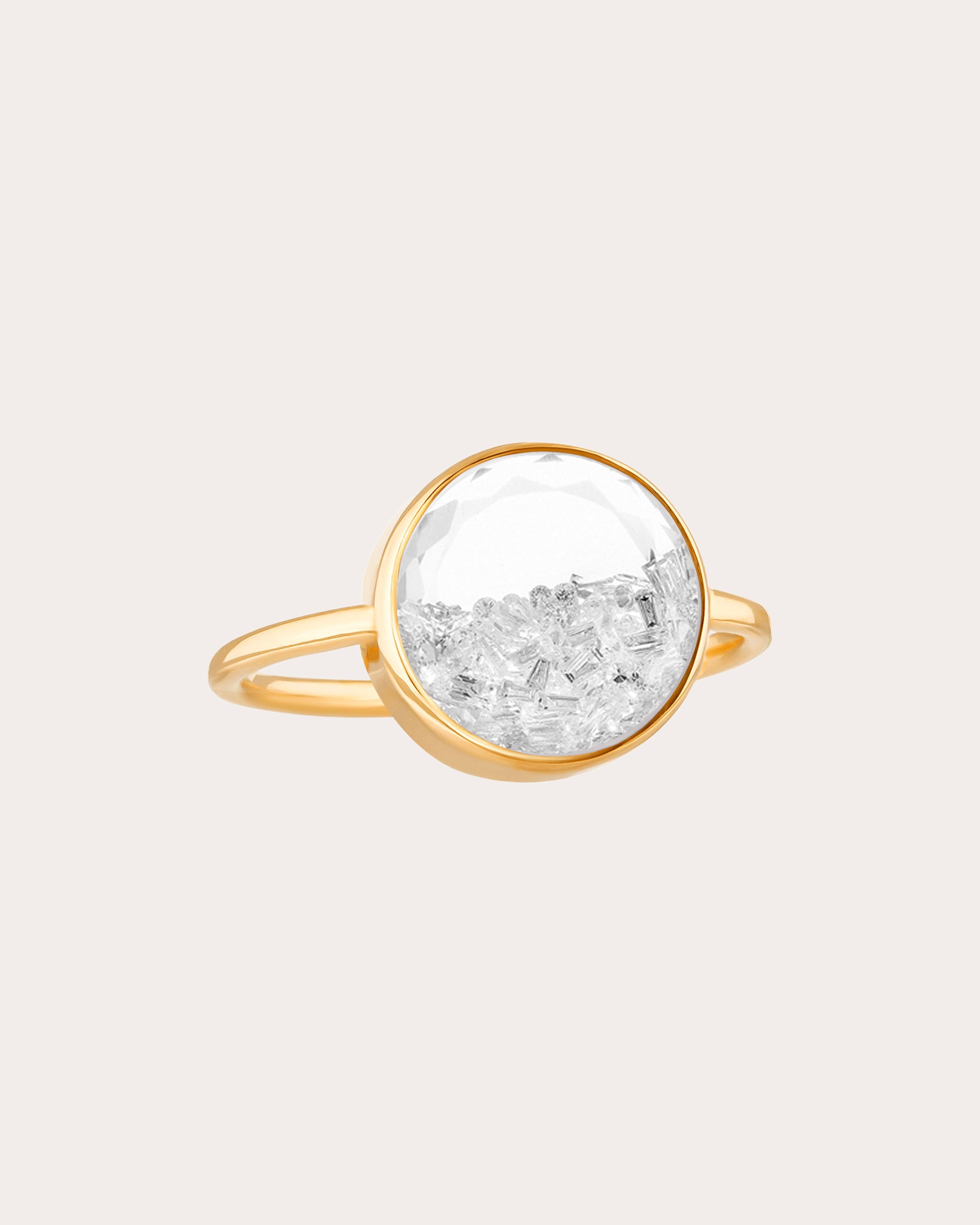 Diamond & 18k Gold Core 12 Shaker Ring