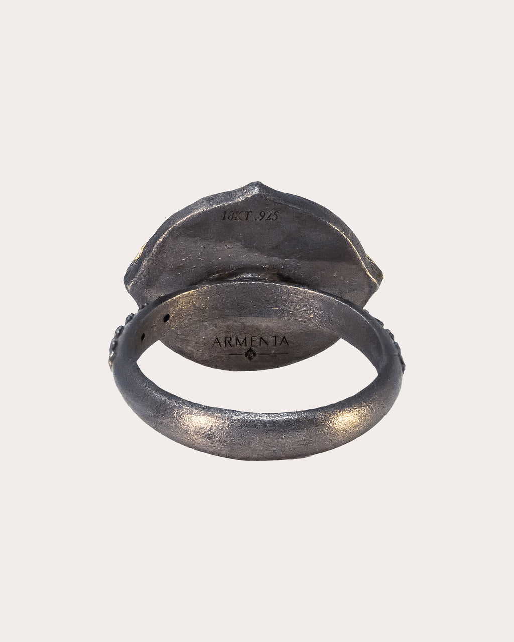 18K Gold Blackened Sterling Silver Topaz and Diamond Ring