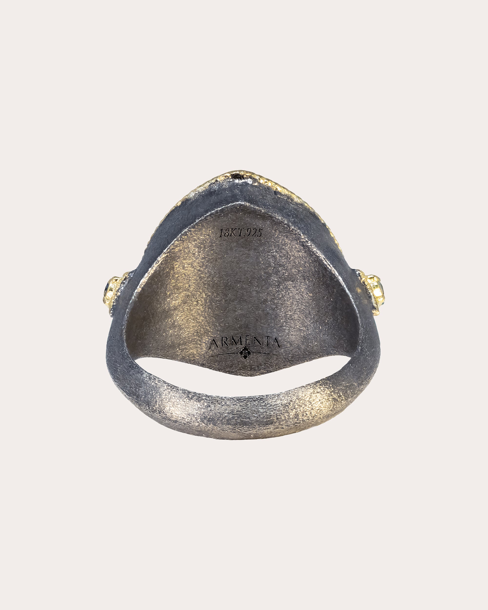 Topaz & Diamond Blackened Two-Tone Signet Ring