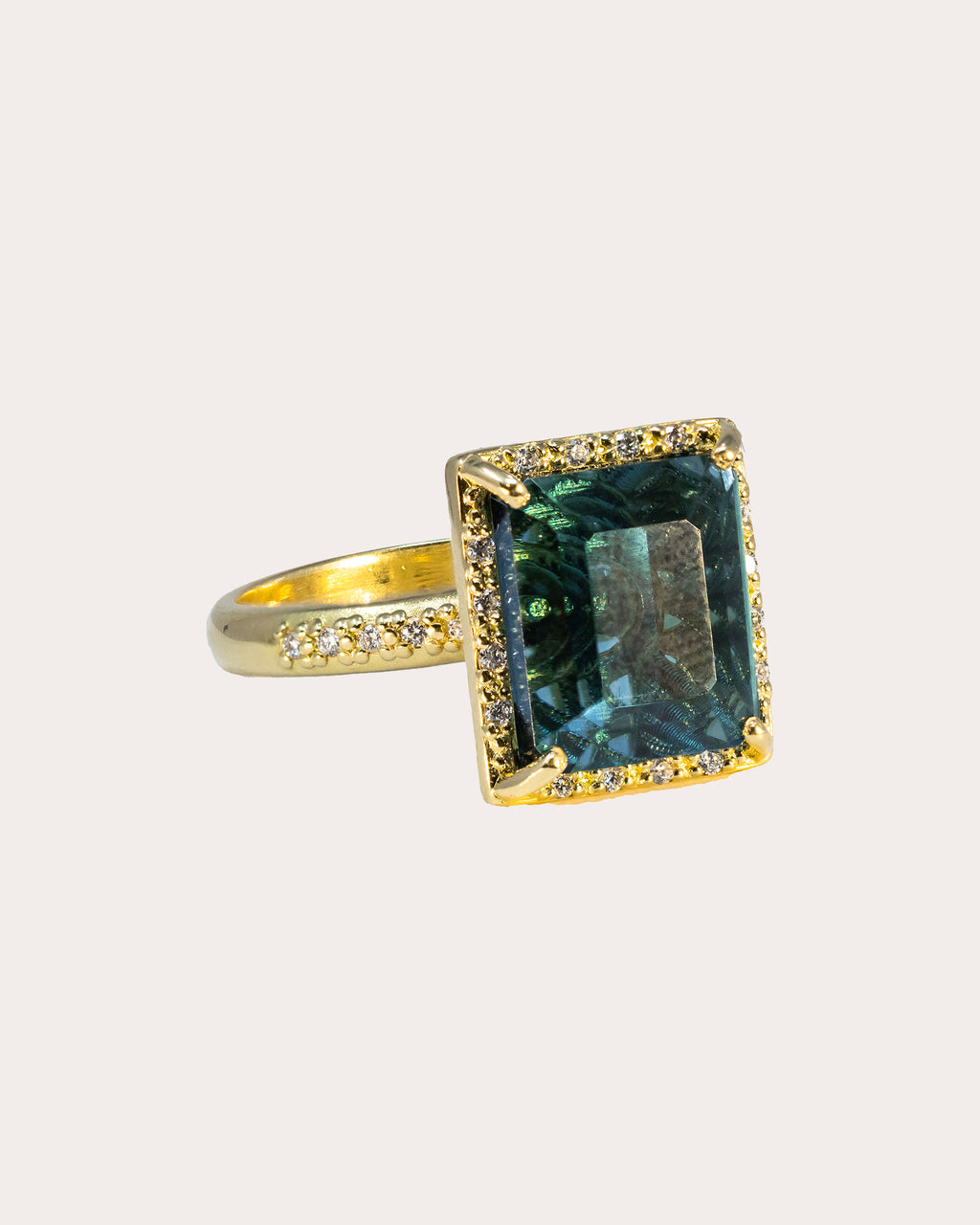 Topaz & Diamond 18k Gold Ring