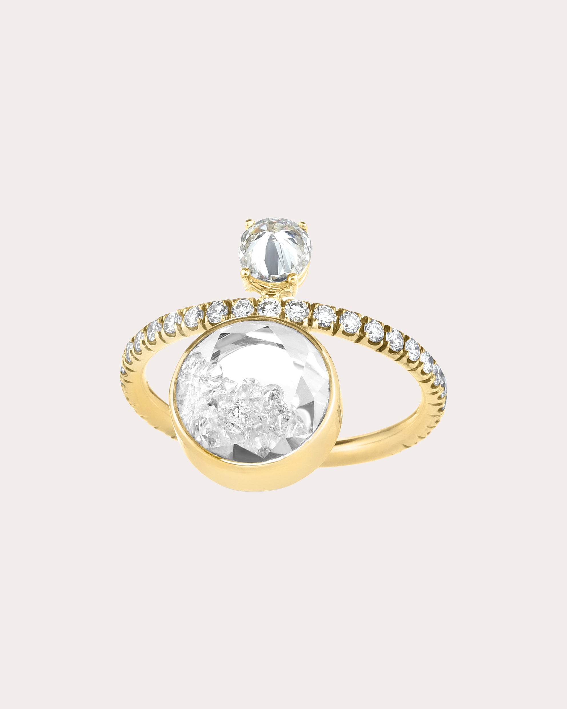 Diamond & 18k Gold Eternity Shaker Ring