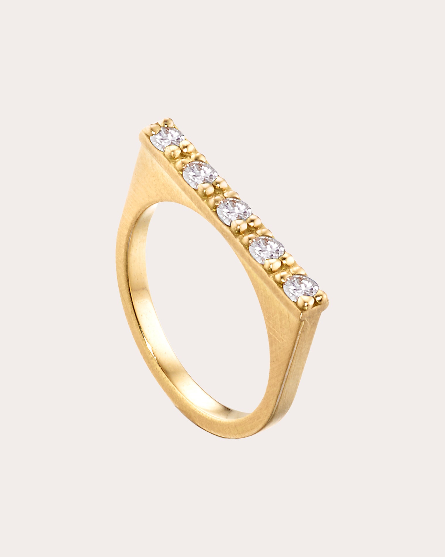 Diamond & 18k Gold Circle of 5ths Bar Ring