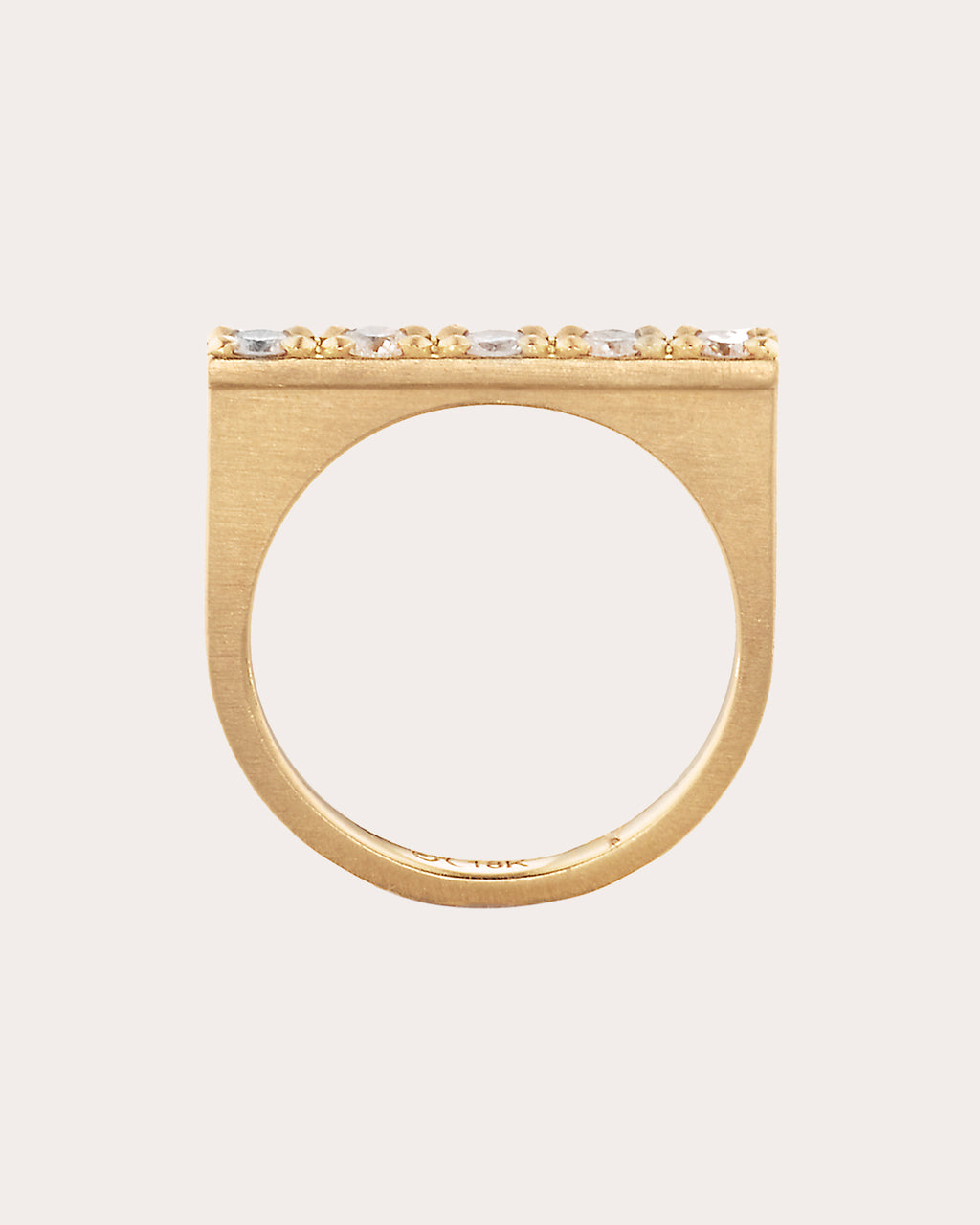 Diamond & 18k Gold Circle of 5ths Bar Ring