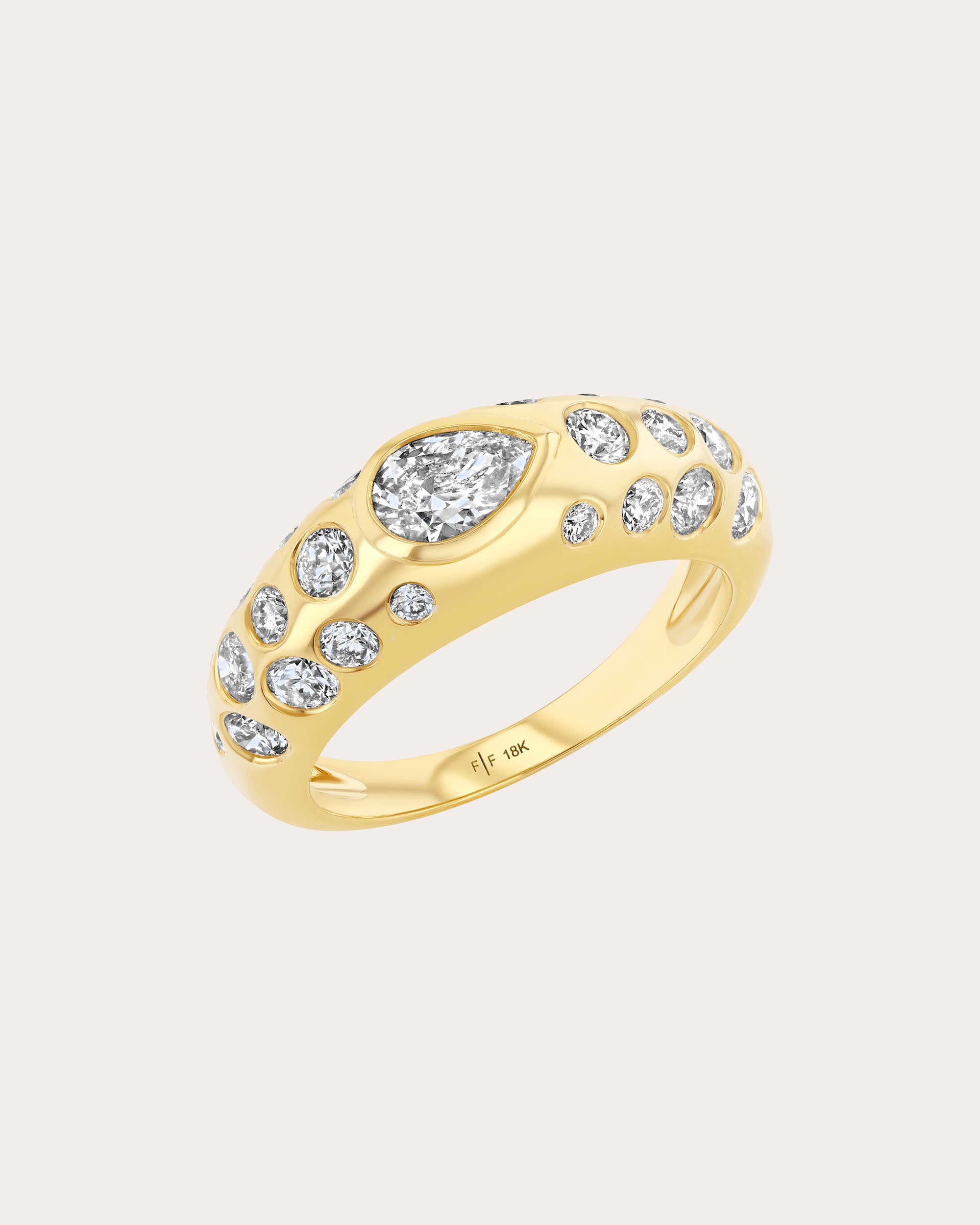 Diamond & 18k Gold Raindrop Ring