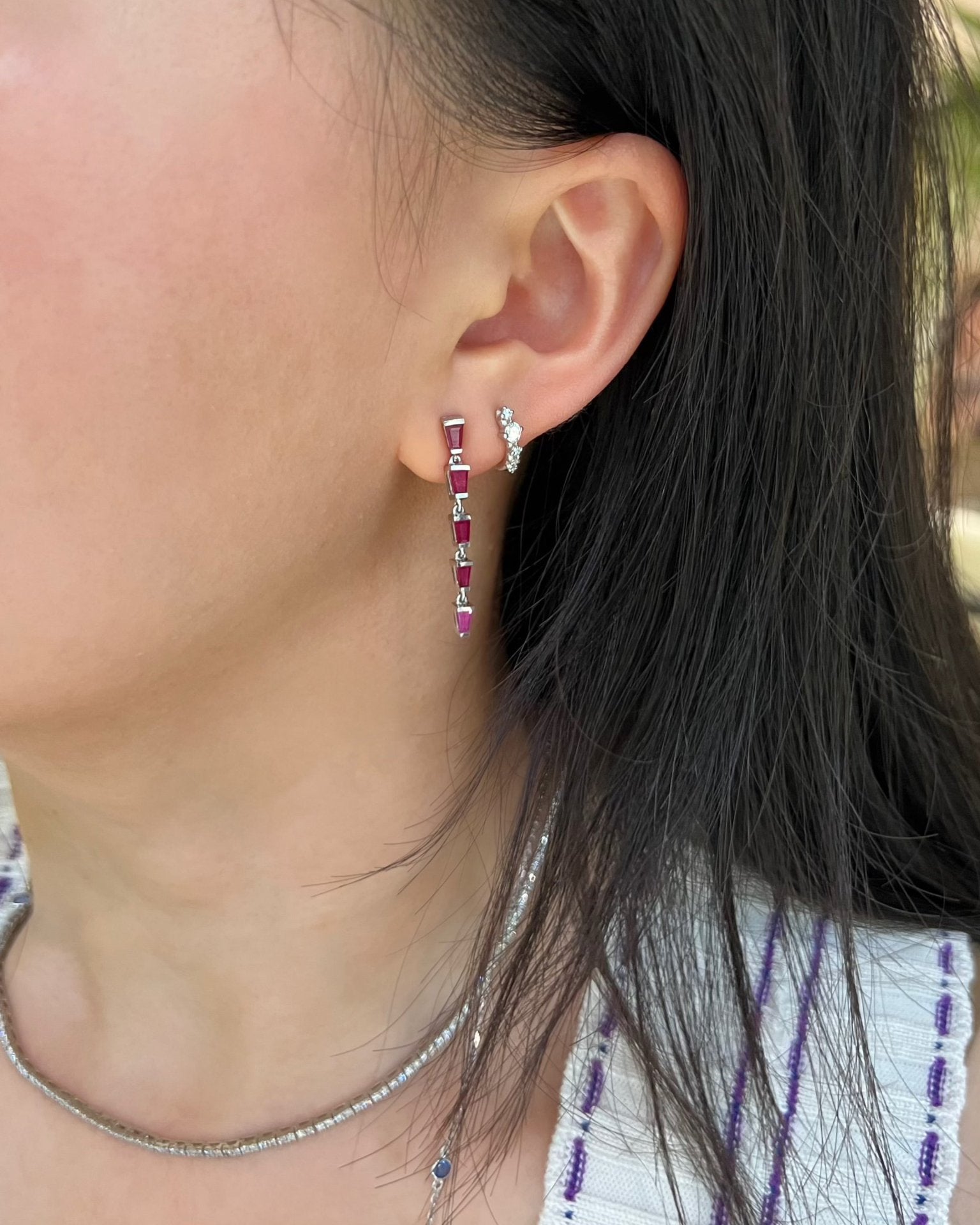 Ruby Streaming Drop Earrings