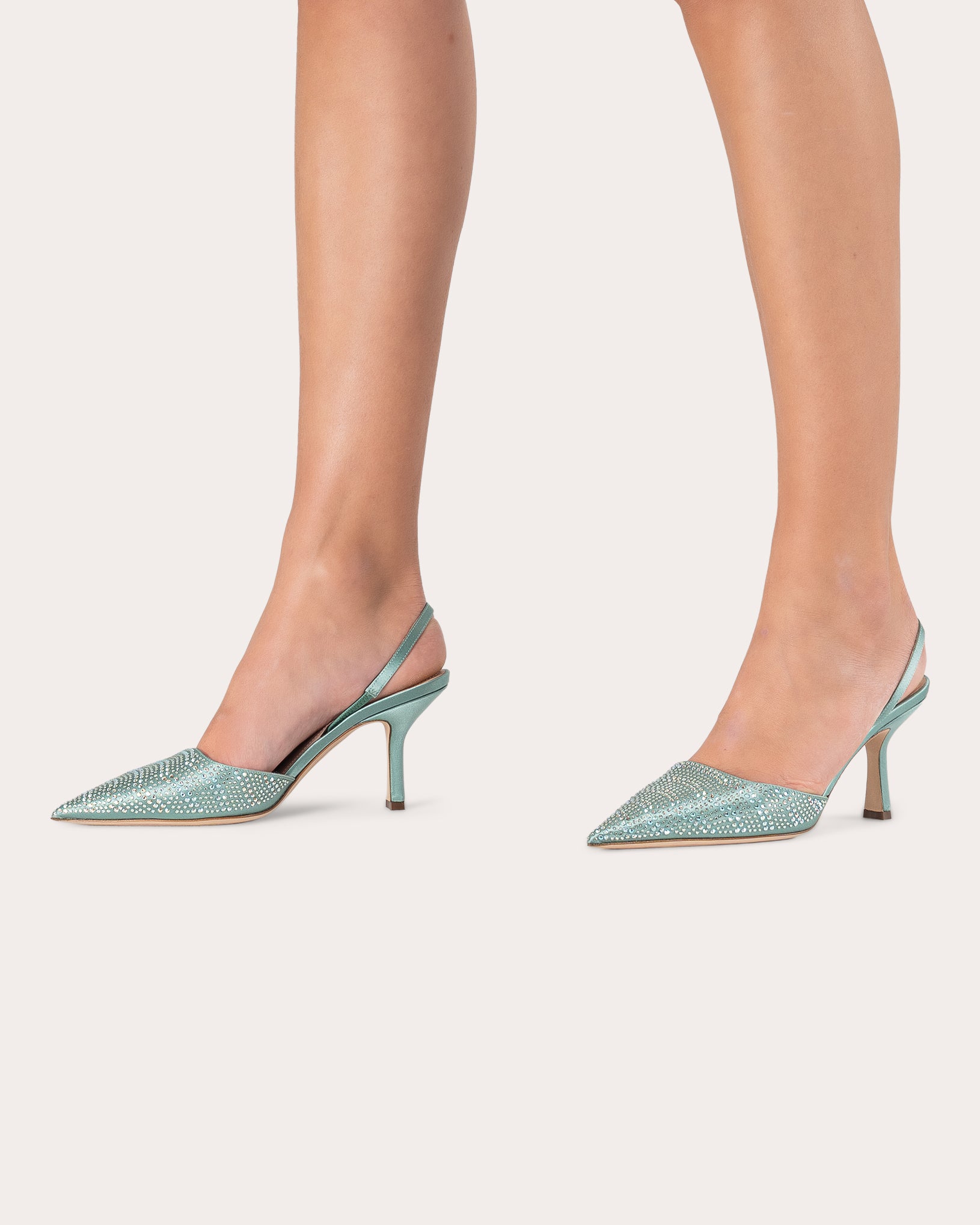 Assia 80 Embellished Satin Slingback