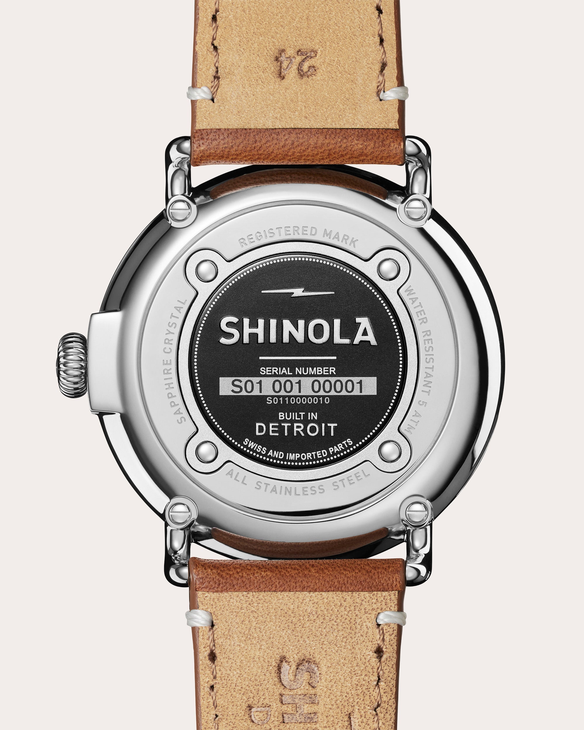 Men's Runwell 47mm Sub-Second Leather-Strap Watch