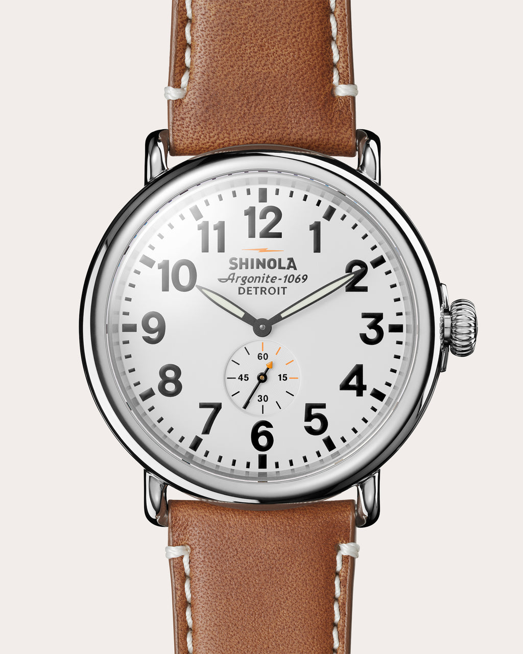 Men's Runwell 47mm Sub-Second Leather-Strap Watch