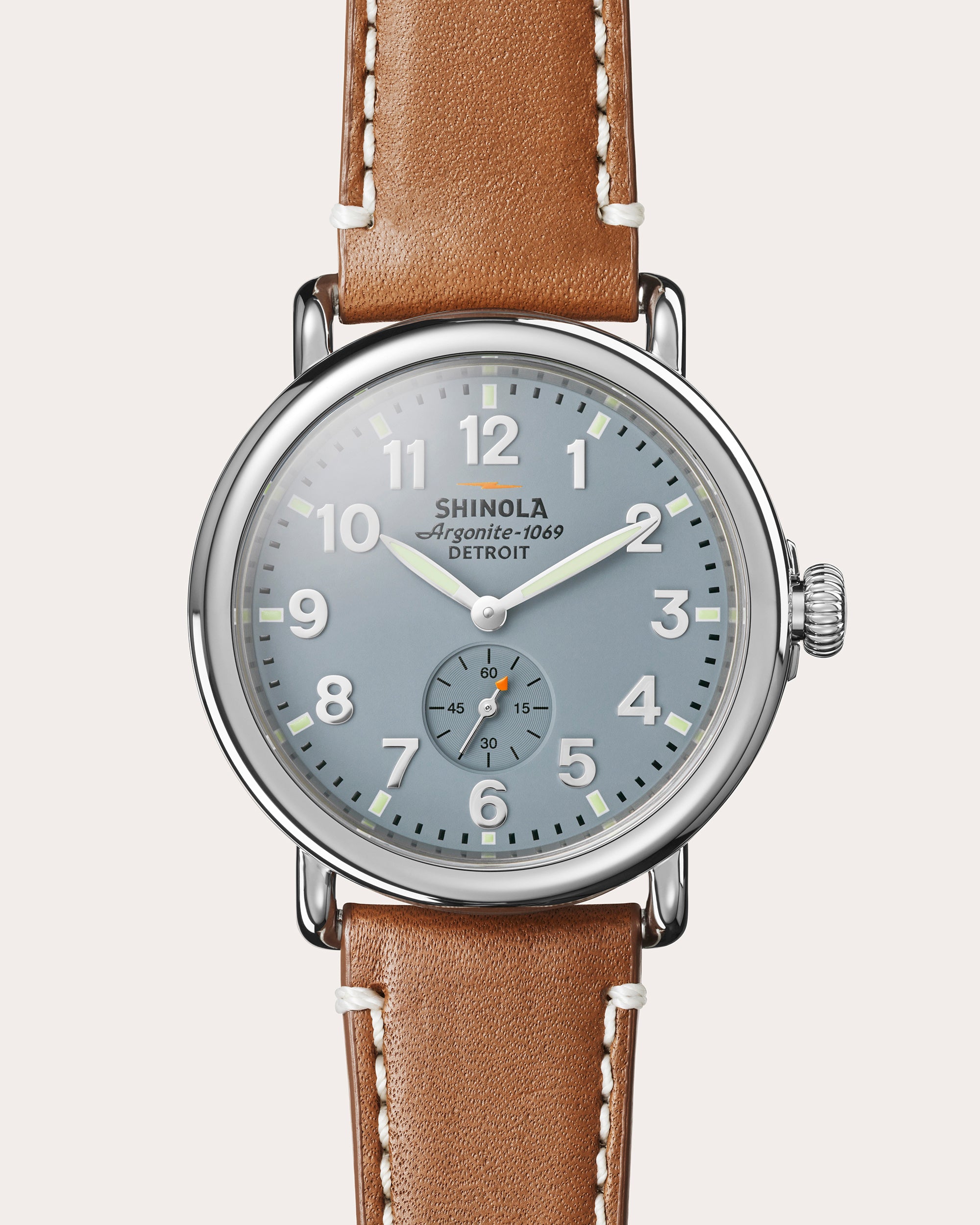 Men's Runwell 41mm Sub-Second Leather-Strap Watch