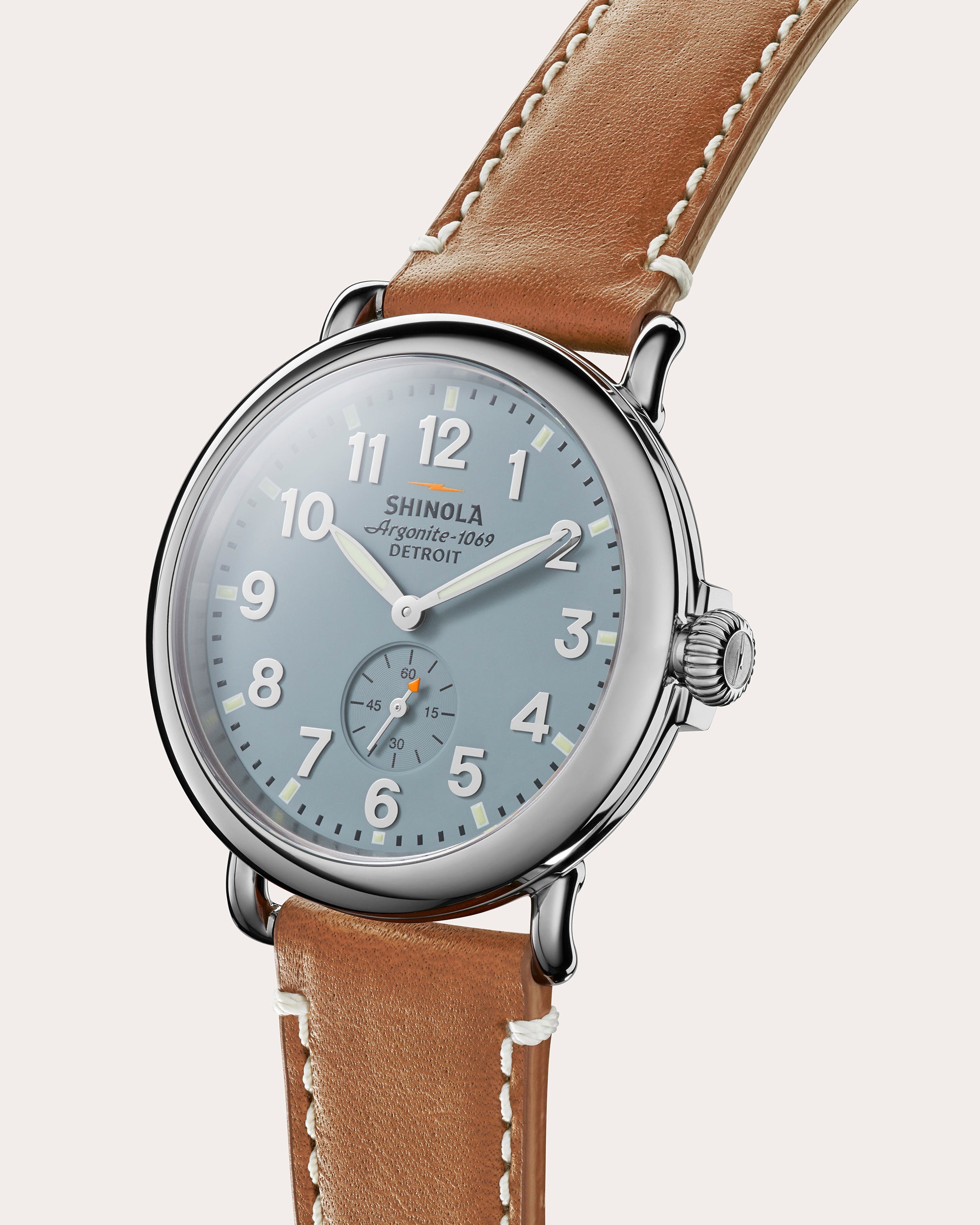Men's Runwell 41mm Sub-Second Leather-Strap Watch