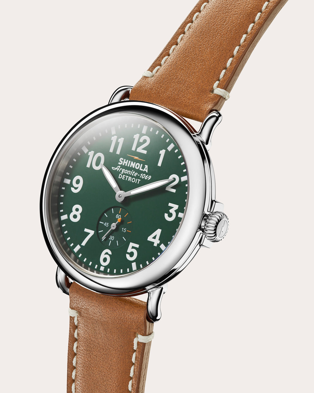 Men's Runwell 41mm Sub-Second Leather-Strap Watch