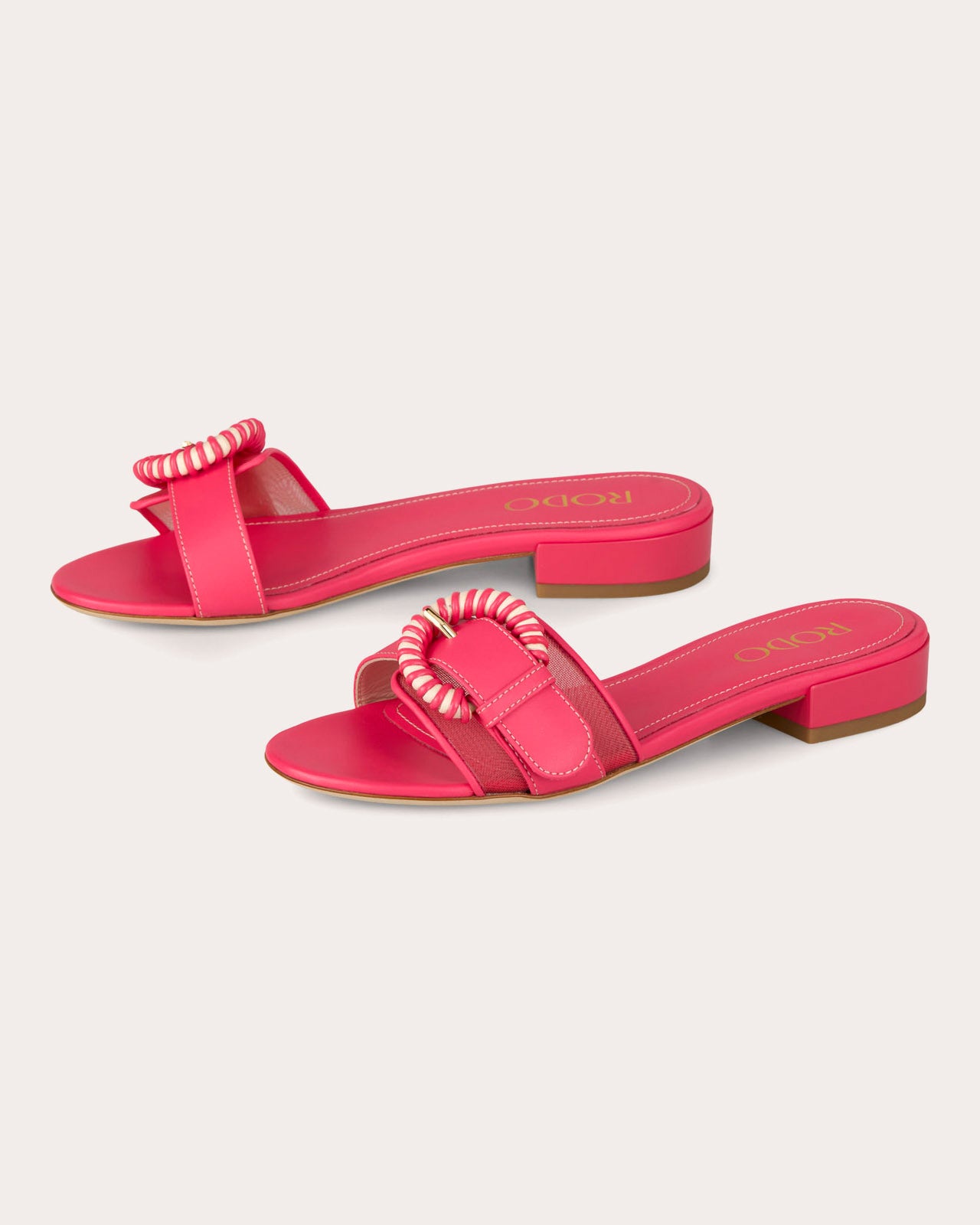Opal Mesh Leather Buckle Sandal