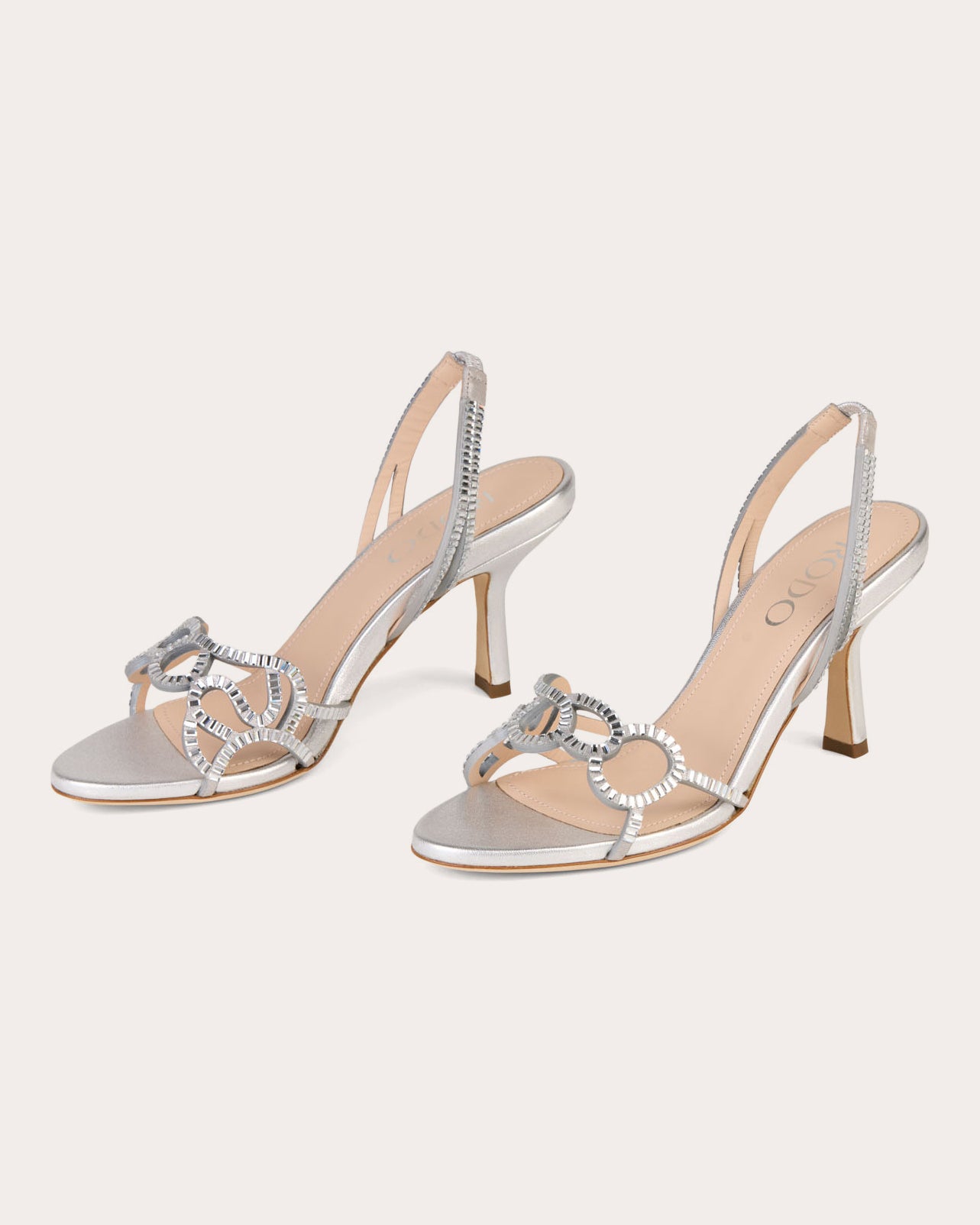 Pearle 75 Embellished Metallic Leather Slingback