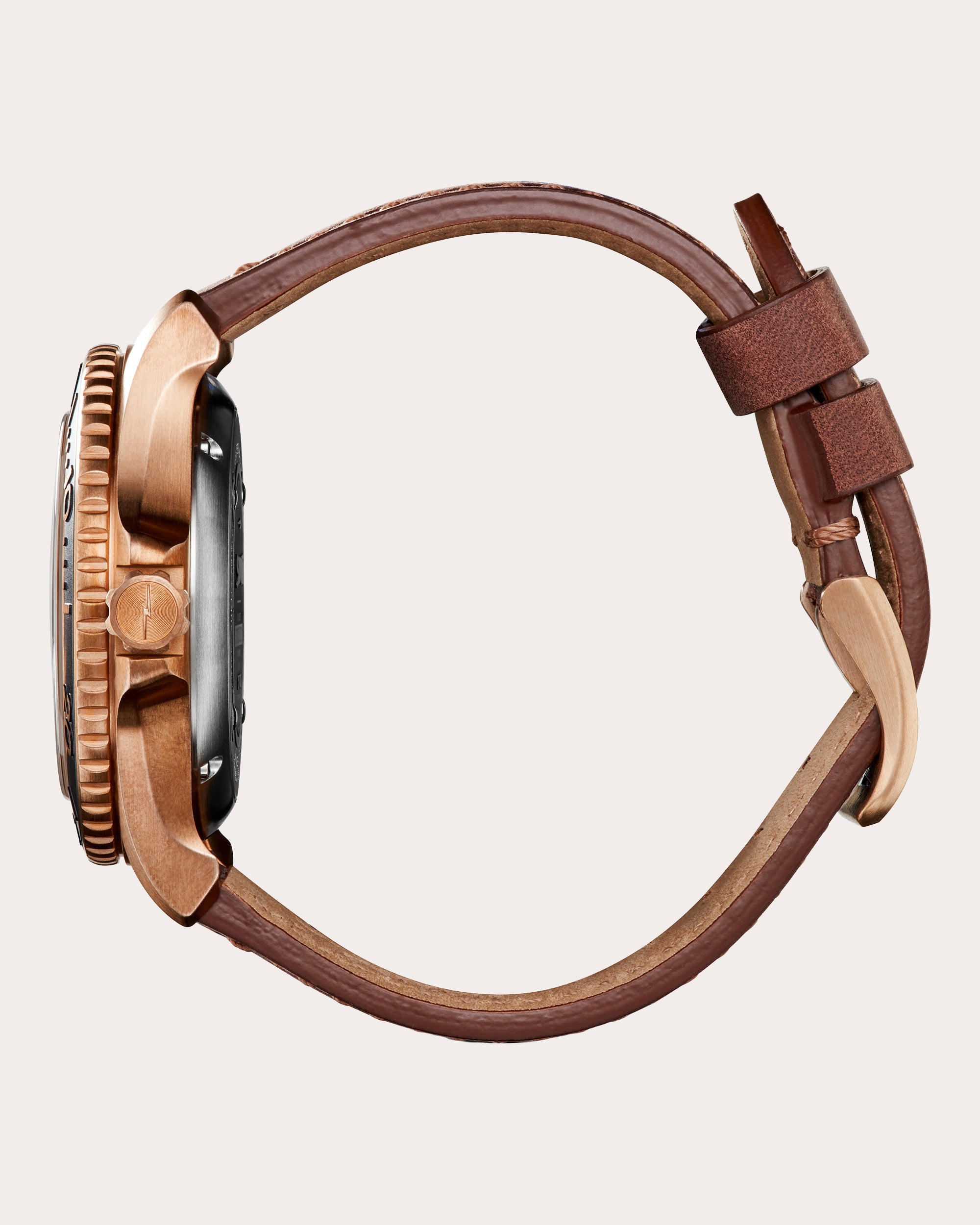 Men's Bronze Monster 43mm Leather-Strap Watch Set