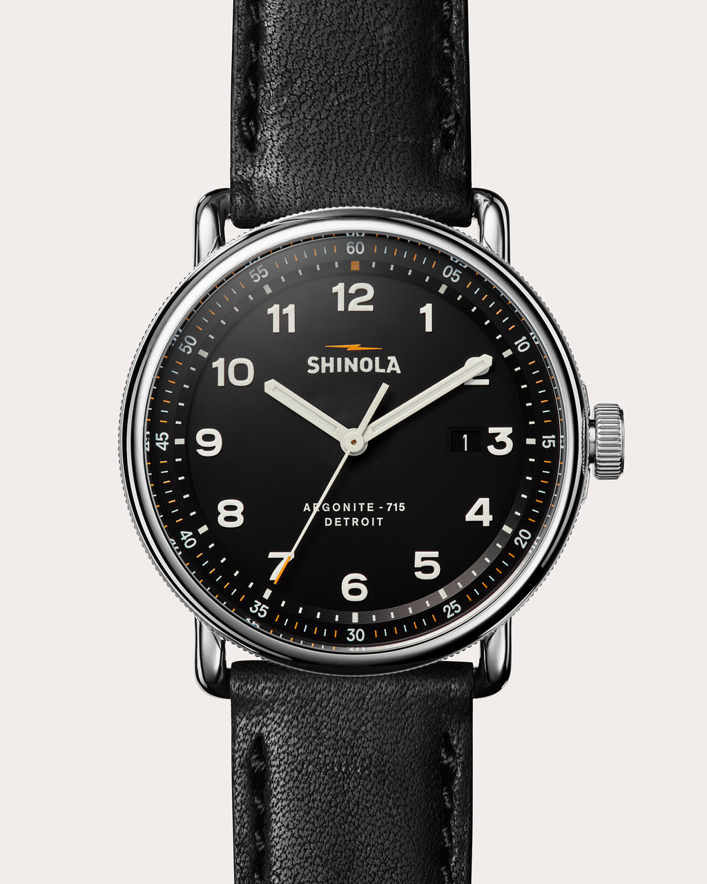 Men's Canfield Model C56 43mm Leather-Strap Watch